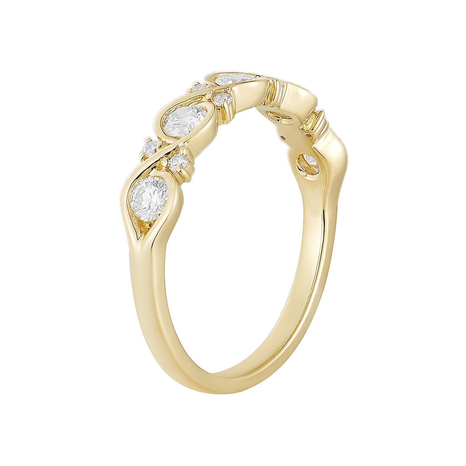 14K Yellow Gold Natural Diamond Wedding Band MG-46, Colour: Yellow