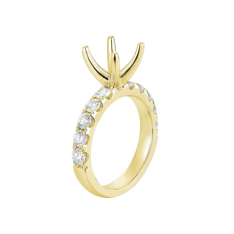 14K Yellow Gold Round Natural Diamond Ring Set MZ1673(HYD1662)