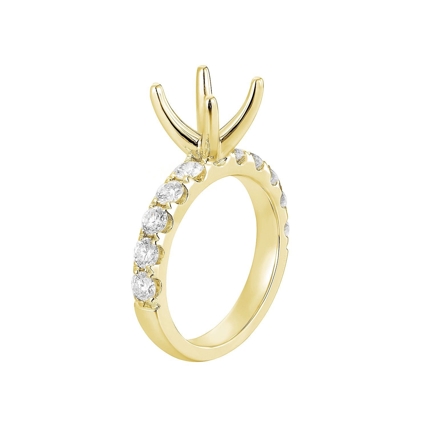 14K Yellow Gold Round Natural Diamond Ring Set MZ1673(HYD1662), Colour: 14KYellow-9.07g-2.357ct-ND