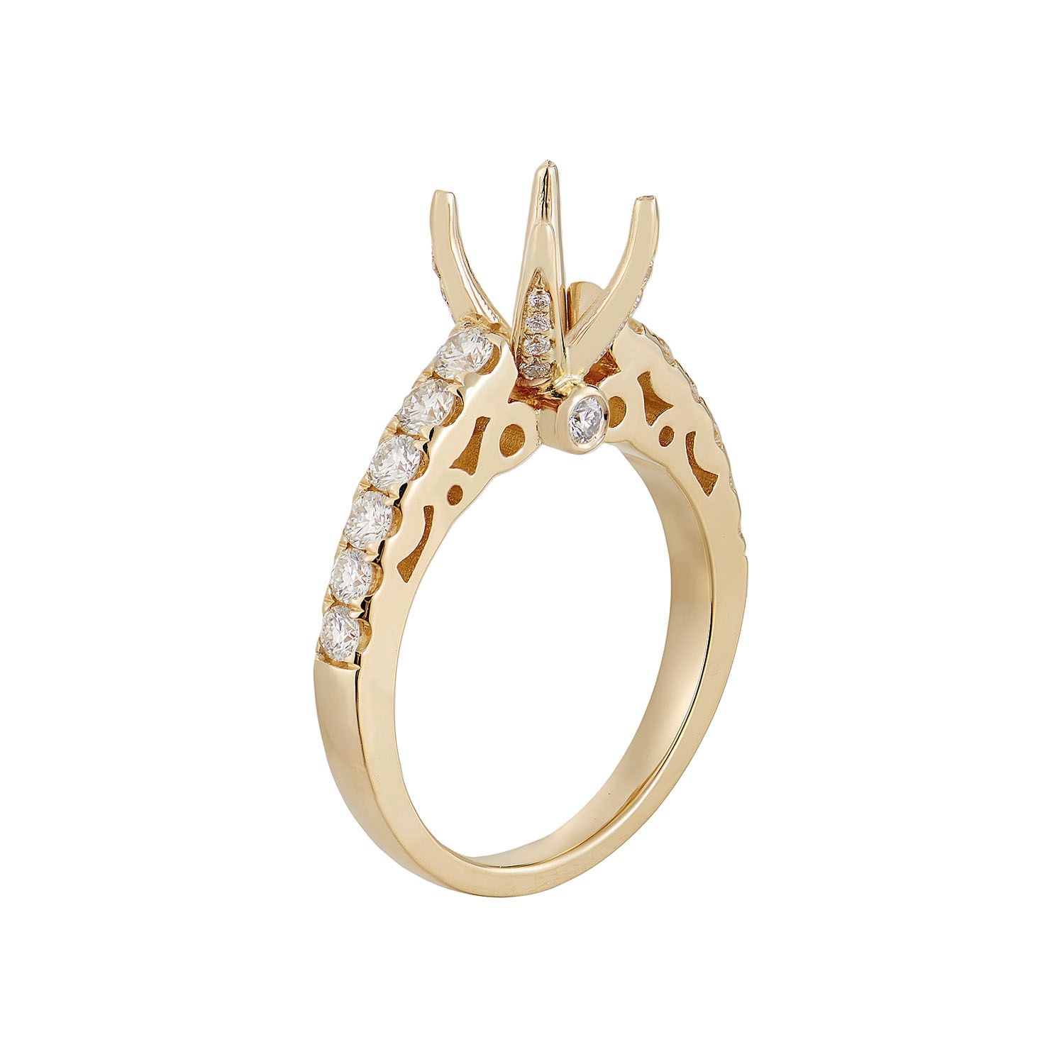 14K White/Yellow Gold Natural Diamond Engagement Ring MZ1766-1 14K White/Yellow Gold Natural Diamond Engagement Ring MZ1766-1, Colour: 14KYellow