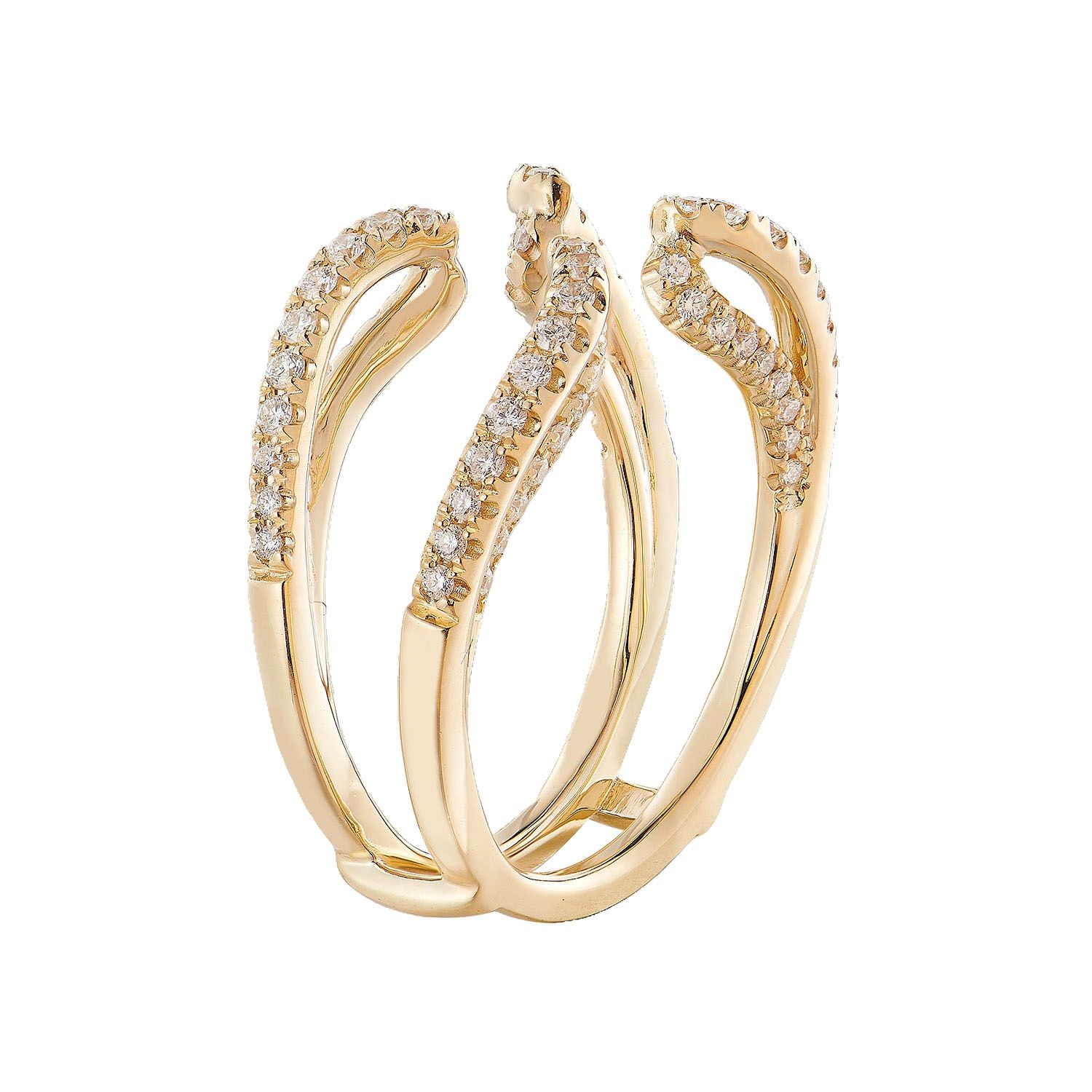 14K Yellow Gold Natural Diamond Enhancer Ring GP300