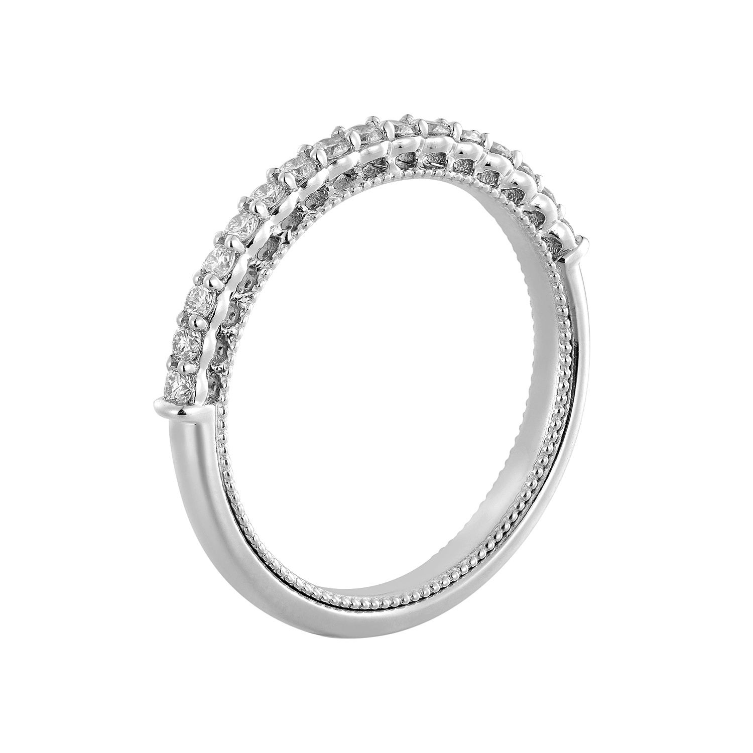 14K White/Yellow Gold Natural Diamond  Wedding Band MZ6766, Colour: 14KWhite-2.49g-0.289ct-ND