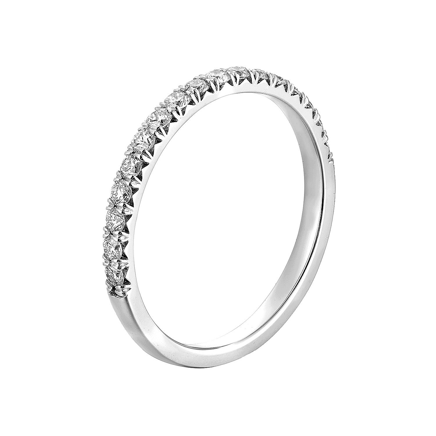 14K White/Yellow  Gold Round Natural Diamond  Wedding Band MZ1665-1.7-17, Colour: 14KWhite-1.61g-0.36ct-ND