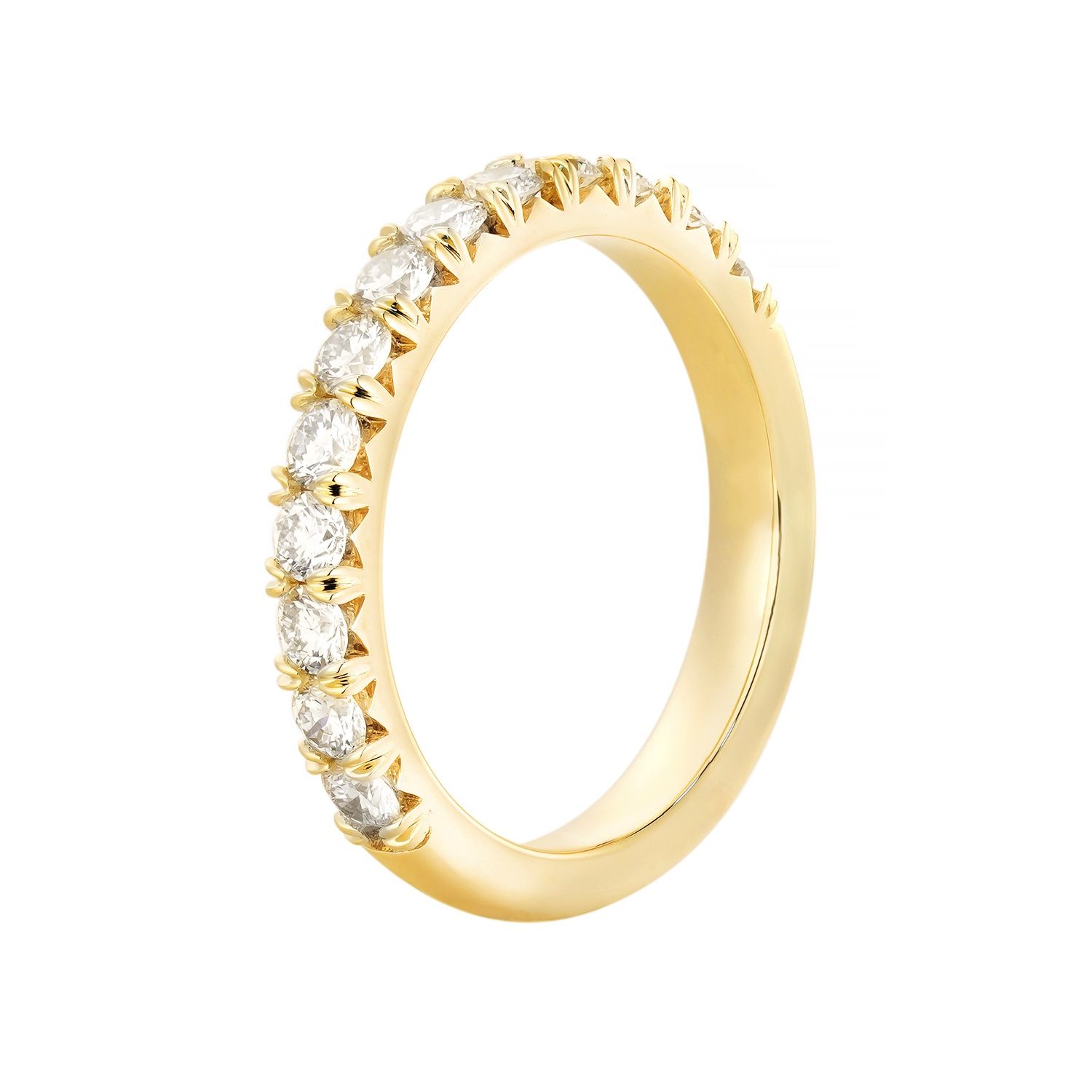 14K White/ Yellow Gold Round Natural Diamond  Wedding Band GP27-2.5mm50%, stone: 14KYellow-3.66g-0.801ct-ND