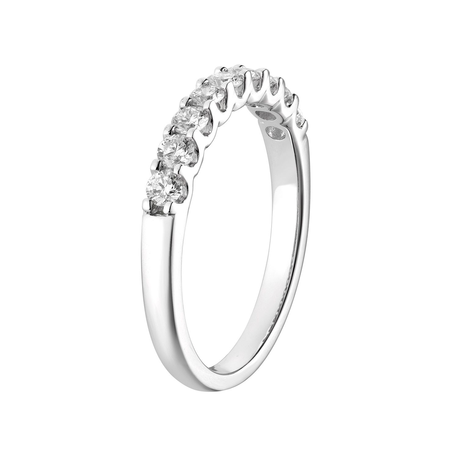 14K White/Yellow Gold Round Natural Diamond  Anniversary Wedding Band MZ6688, Colour: 14KW-2.47g-0.495ct-ND