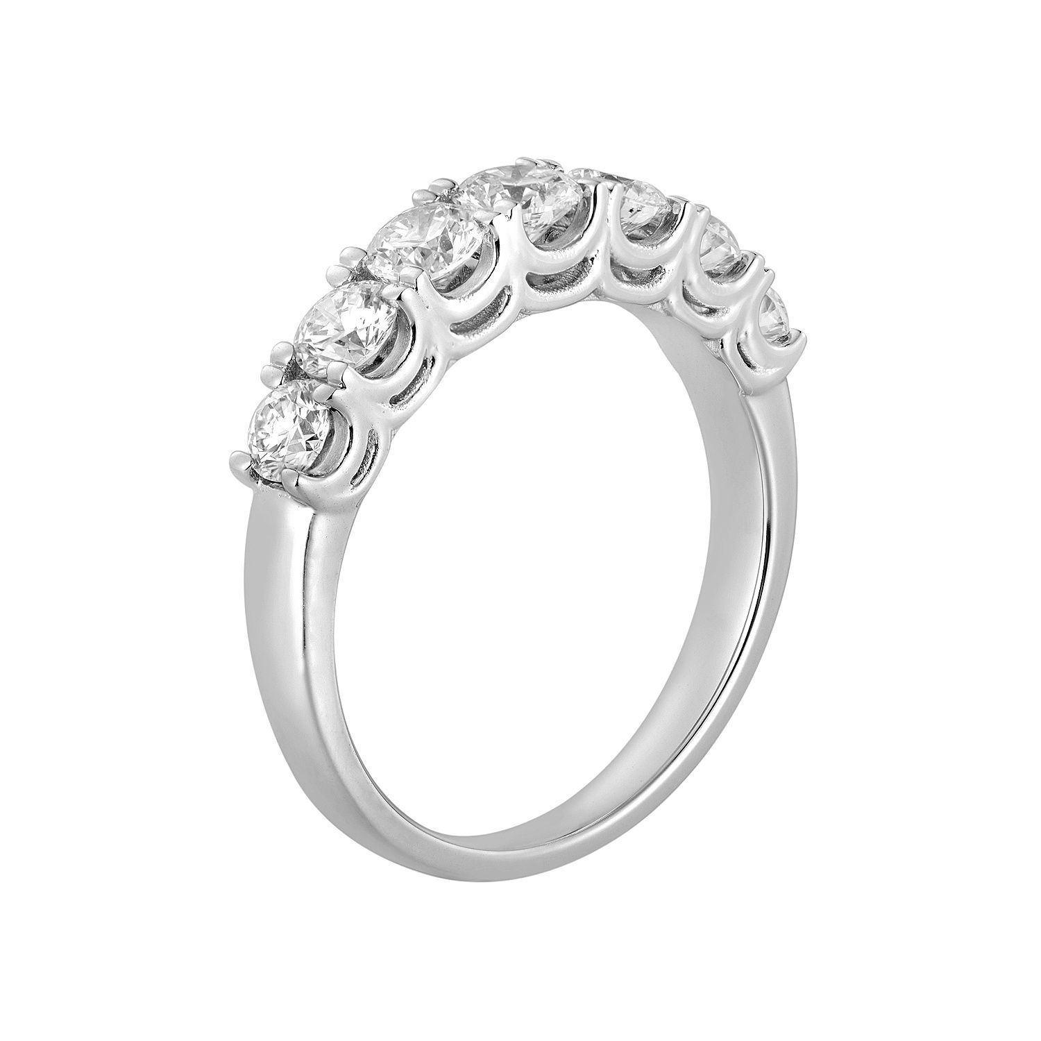 14K White Gold Round Natural Diamond  Wedding Band MZ11467, Colour: 14KWhite-3.57g-1.187ct-ND