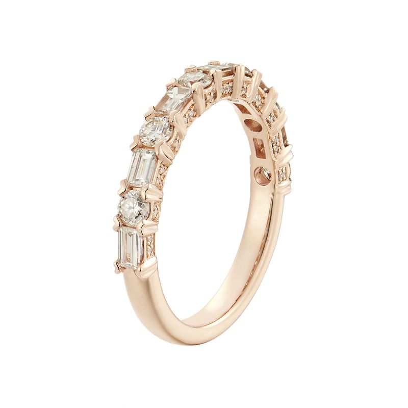 14K Rose Gold Natural Diamond  Wedding Band MZ1530