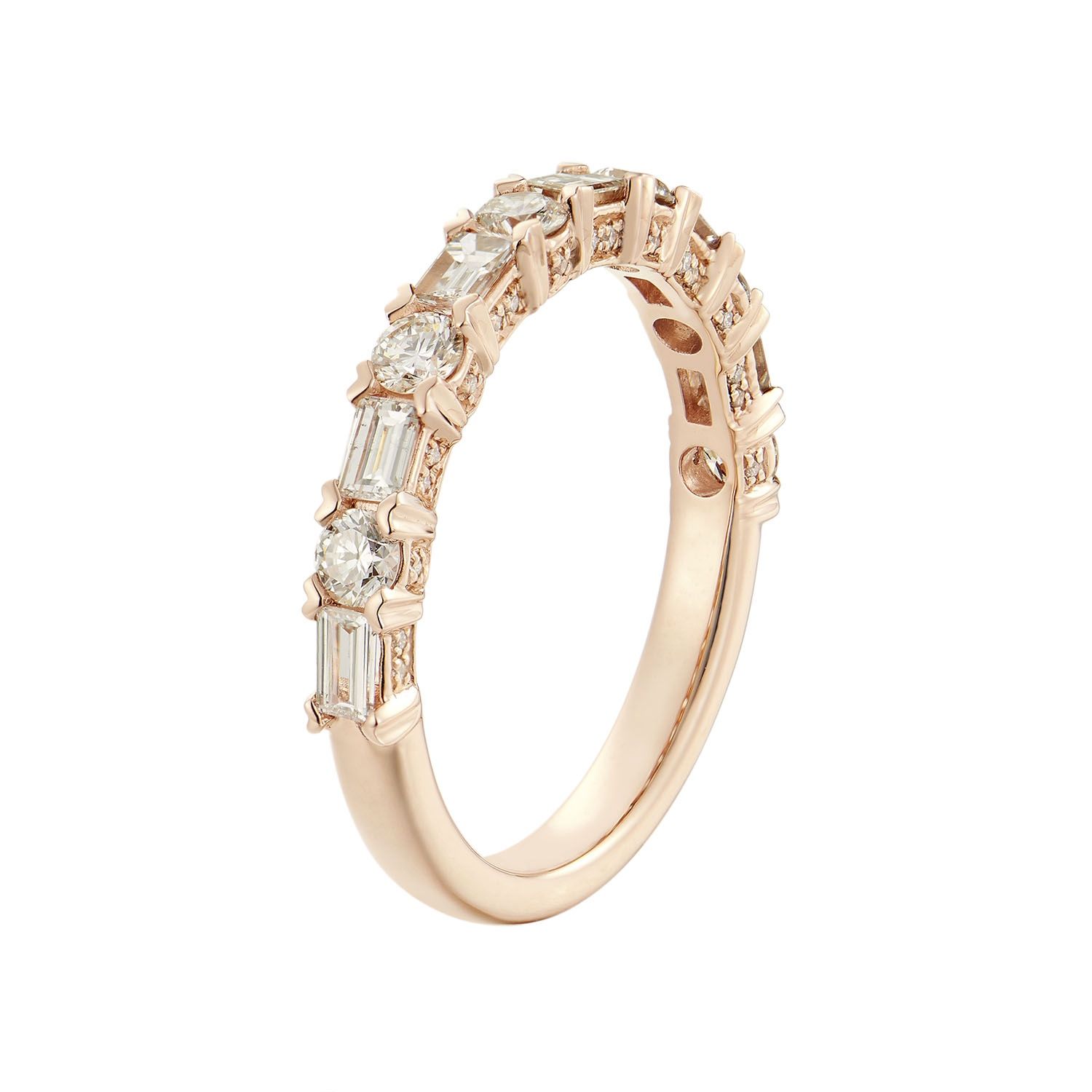 14K Rose Gold Natural Diamond  Wedding Band MZ1530, Colour: 14KRose