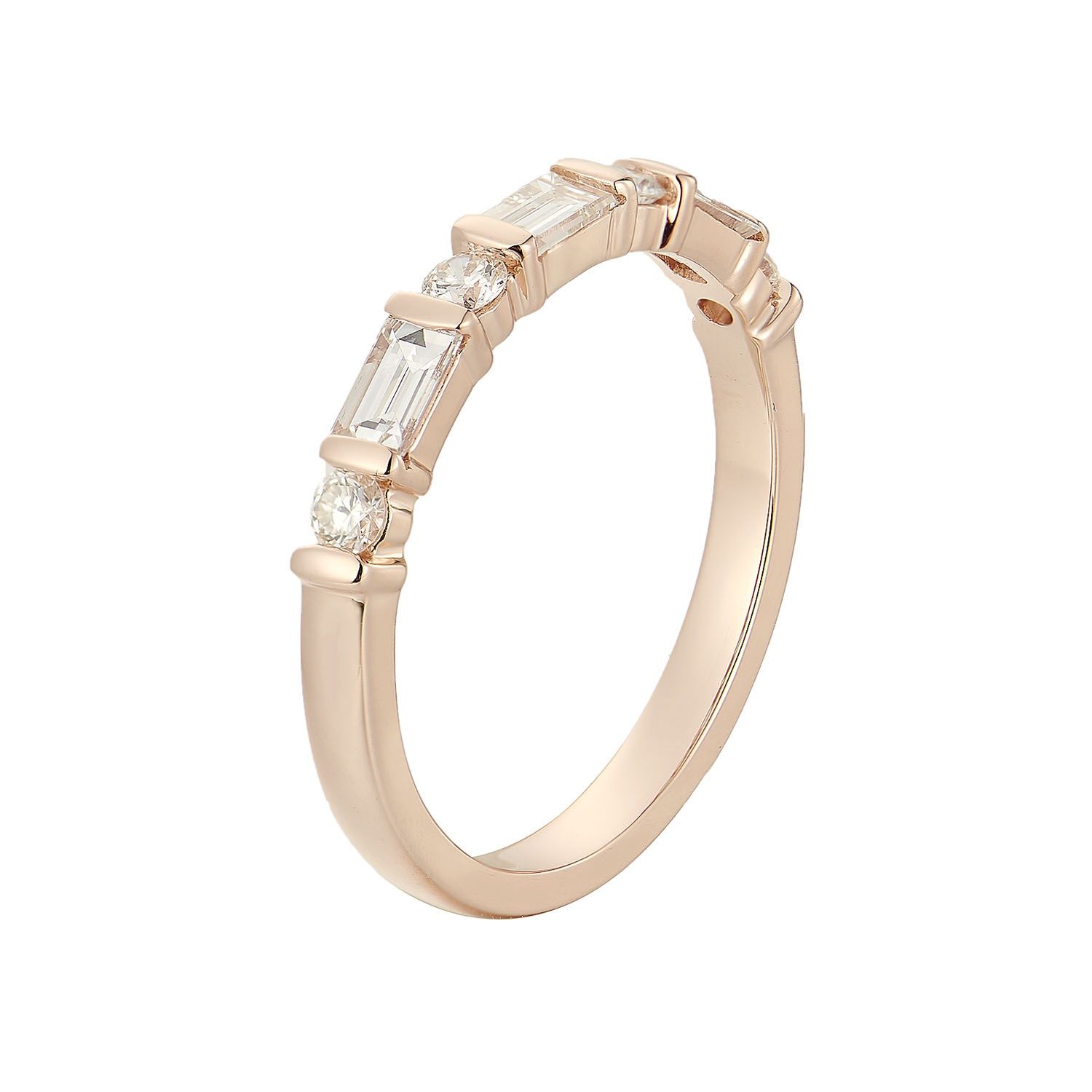 14K Yellow Gold Natural Natural Diamond  Wedding Band MZ6841, Size: 14KR-2.49g-0.635ct-ND