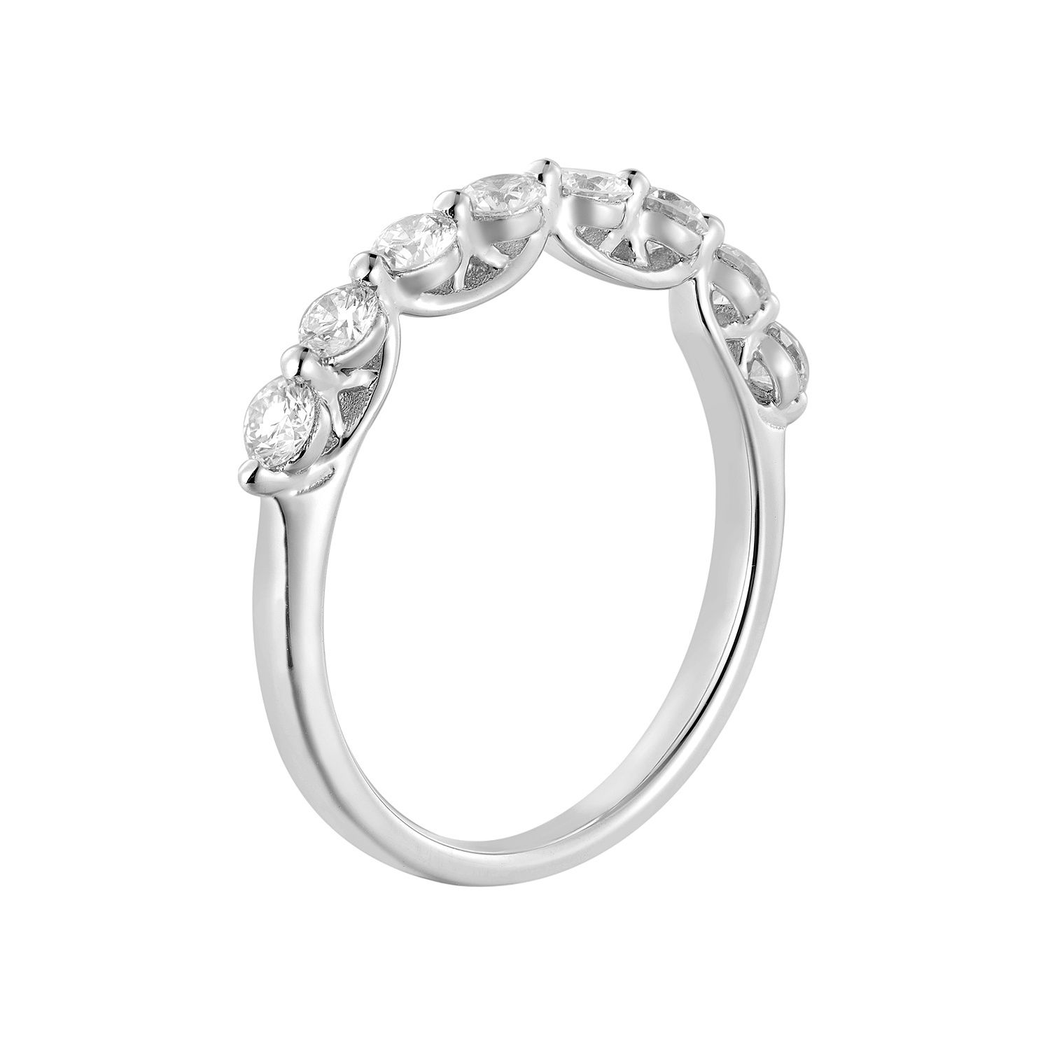 14K White Gold Round Natural Diamond  Wedding Band MZ11448, Colour: 14KWhite-2.21g-0.582ct-ND