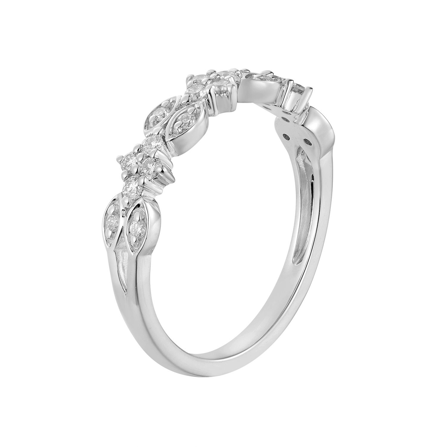 14K White/  Yellow Gold Natural Diamond  Wedding Band MZ6162, Colour: 14KWhite-2.40g-0.251ct-ND