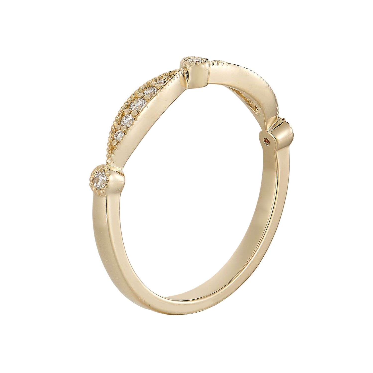 14K White/Yellow Gold Natural Diamond  Wedding Band MZ7228-1, Colour: 14KWhite-2.05g-0.102ct-ND