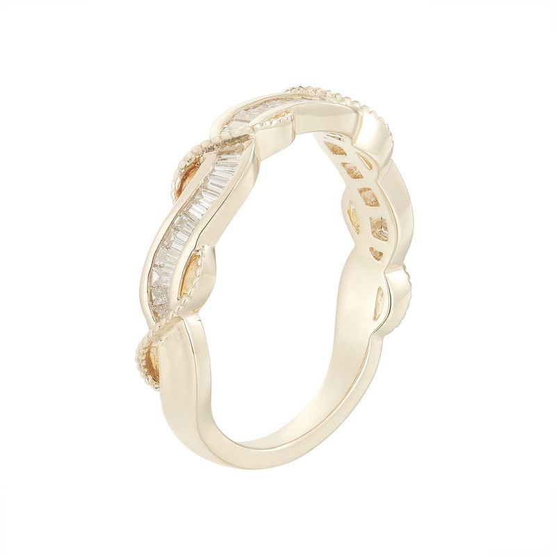 14K Yellow Gold  Natural Diamond Twined Band MZ6136