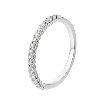 14K White Gold  Natural Diamond  Anniversary Band MZ155, Colour: 14KWhite-1.3g-0.246ct-ND
