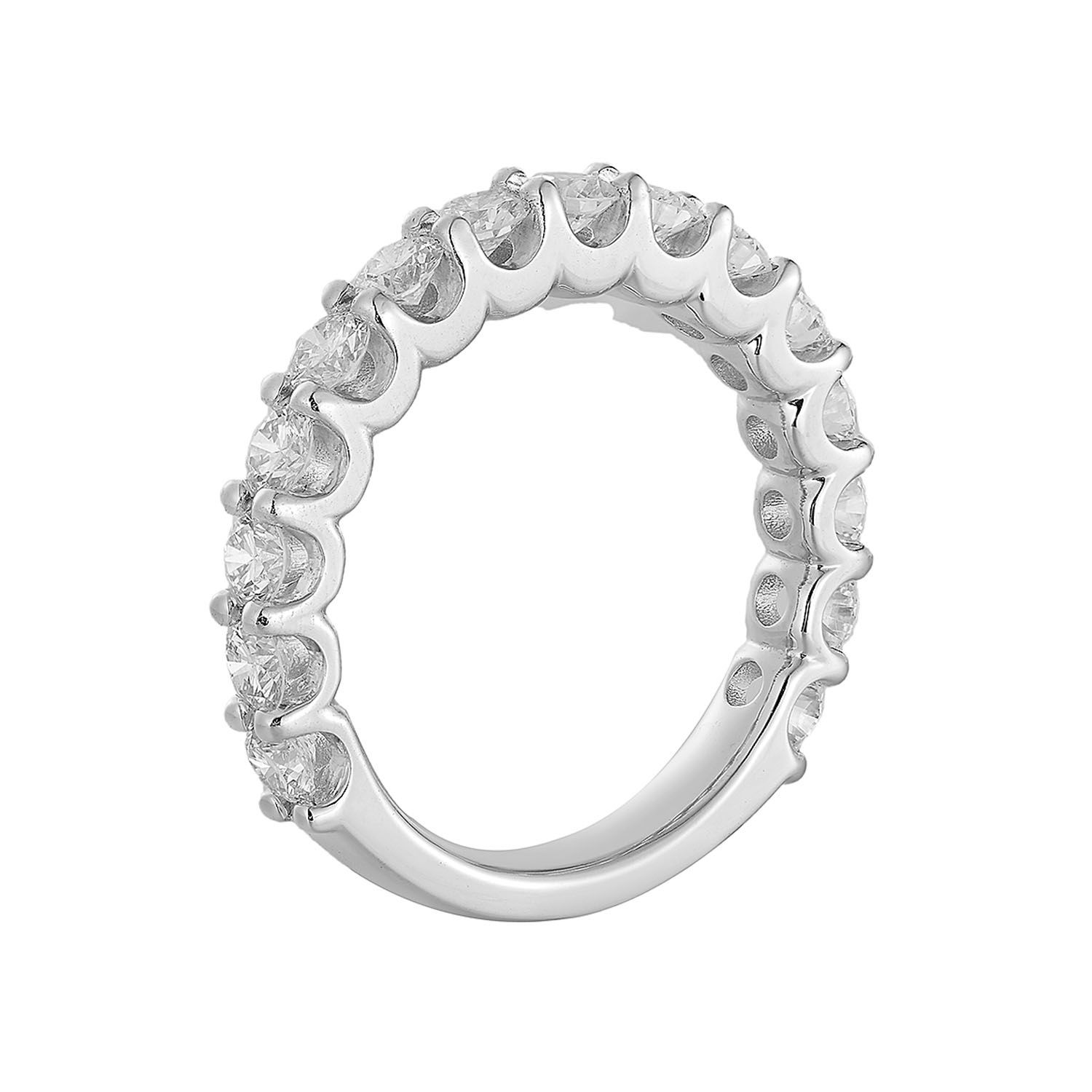 14K White Gold Round Natural Diamond  Wedding Band MZ72969-75%, Colour: 14KWhite-4.31g-1.496ct-ND