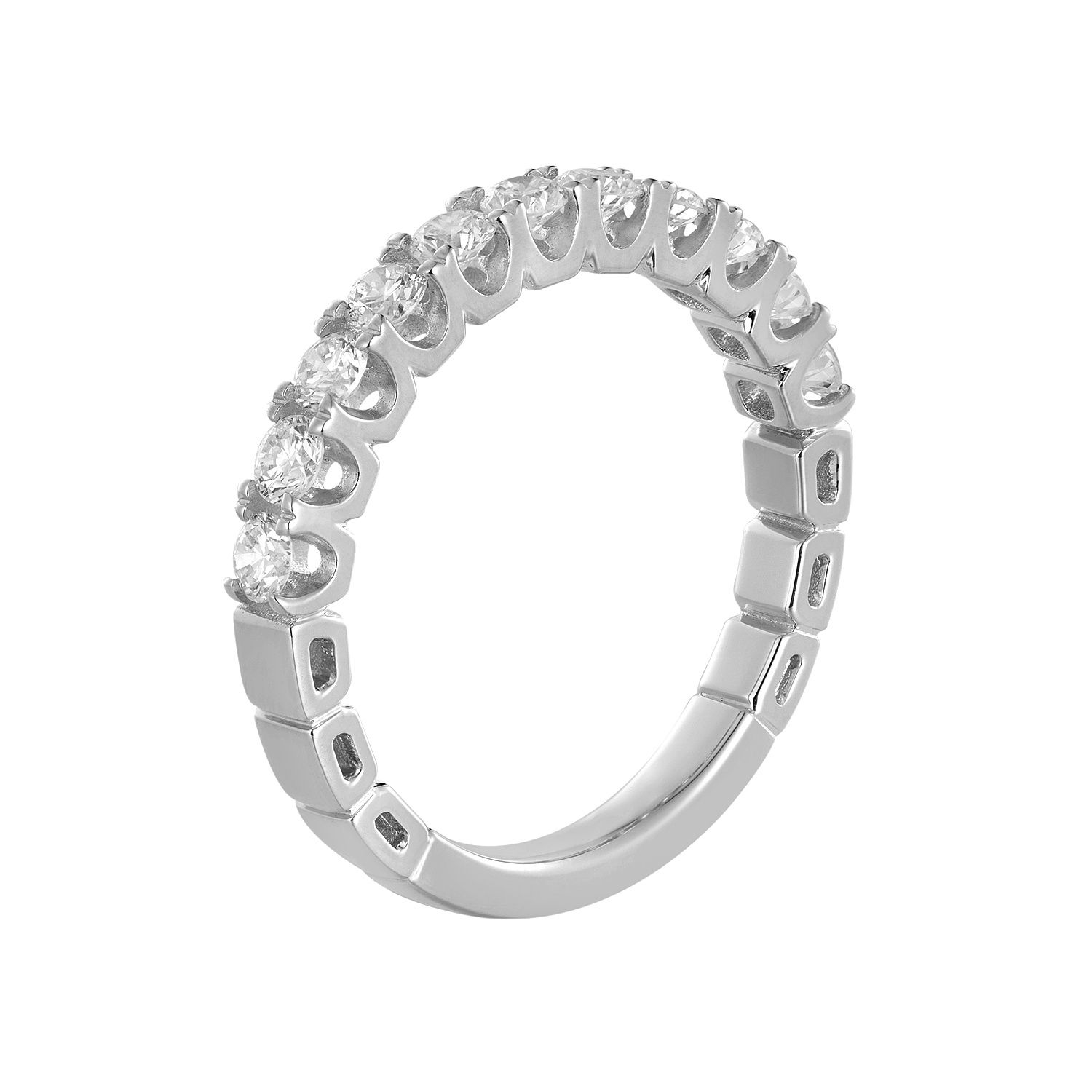 14K White/Yellow Gold Round Natural Diamond Wedding Band MZ72401, Colour: 14KWhite-3.03g-0.692ct-ND