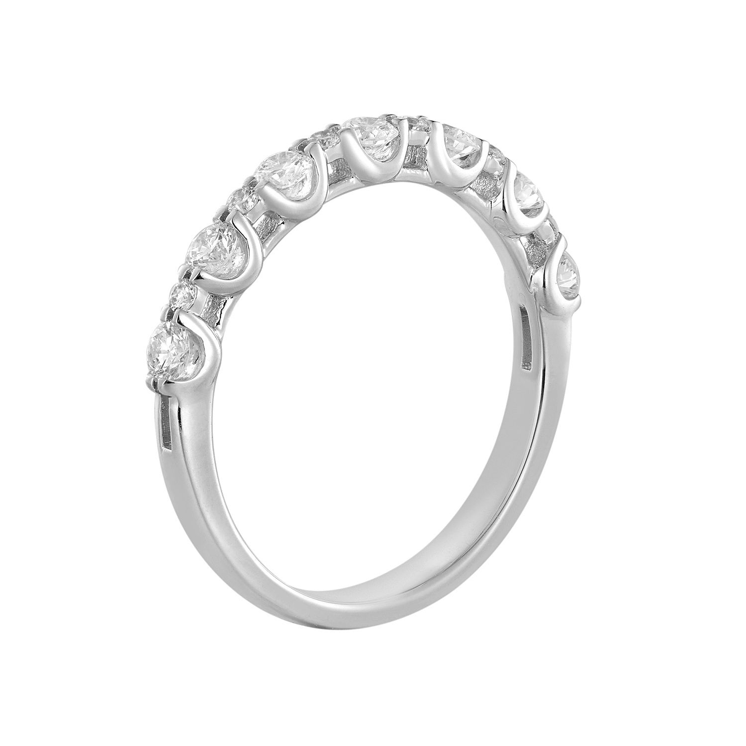 14K White Gold Natural Diamond  Wedding Band MZ6723 Natural Diamond, Colour: 14KWhite-2.22g-0.46ct-ND