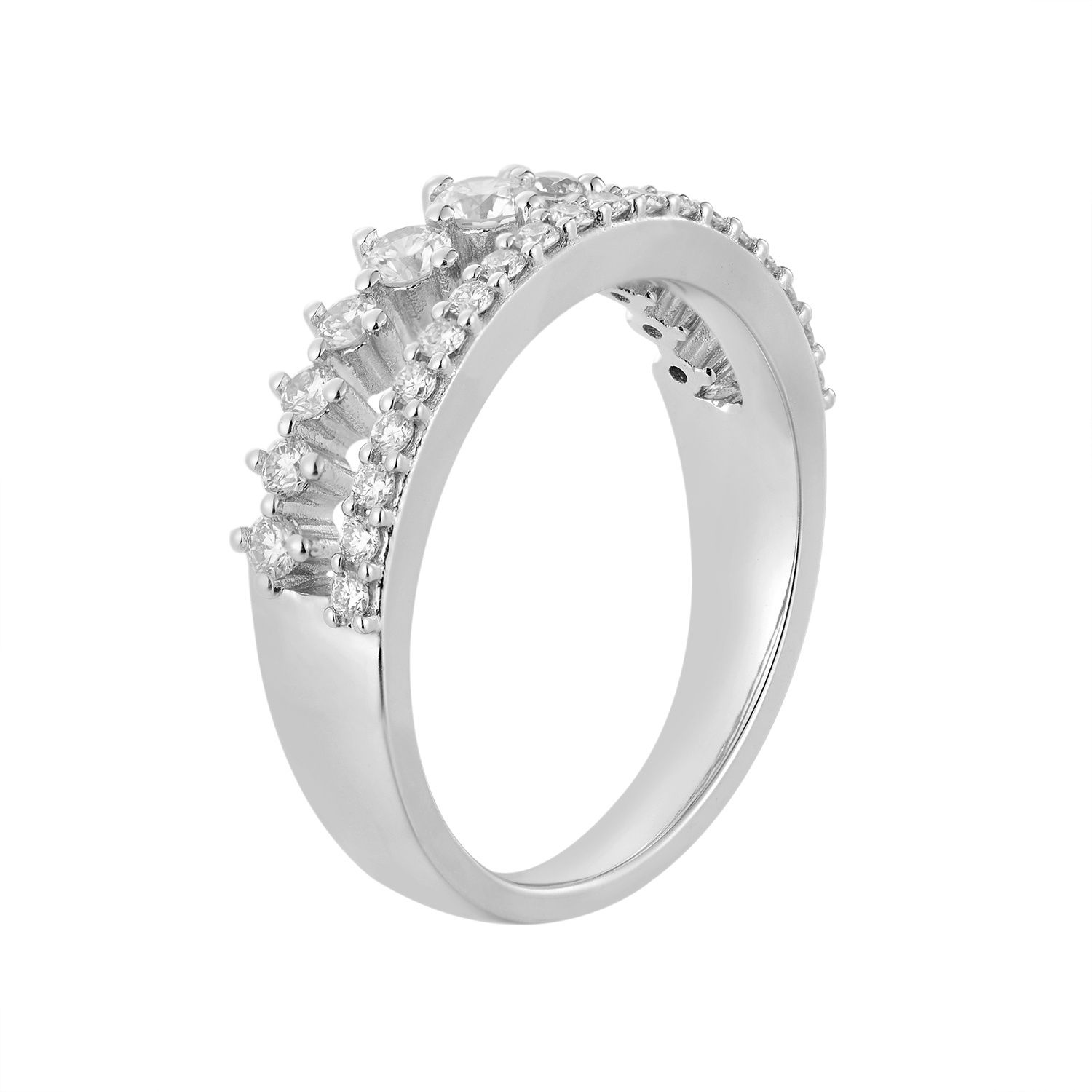 14K Yellow/ White Gold Natural Diamond  Wedding Band MZ7269, Colour: 14KWhite-4.05g-0.592ct-ND