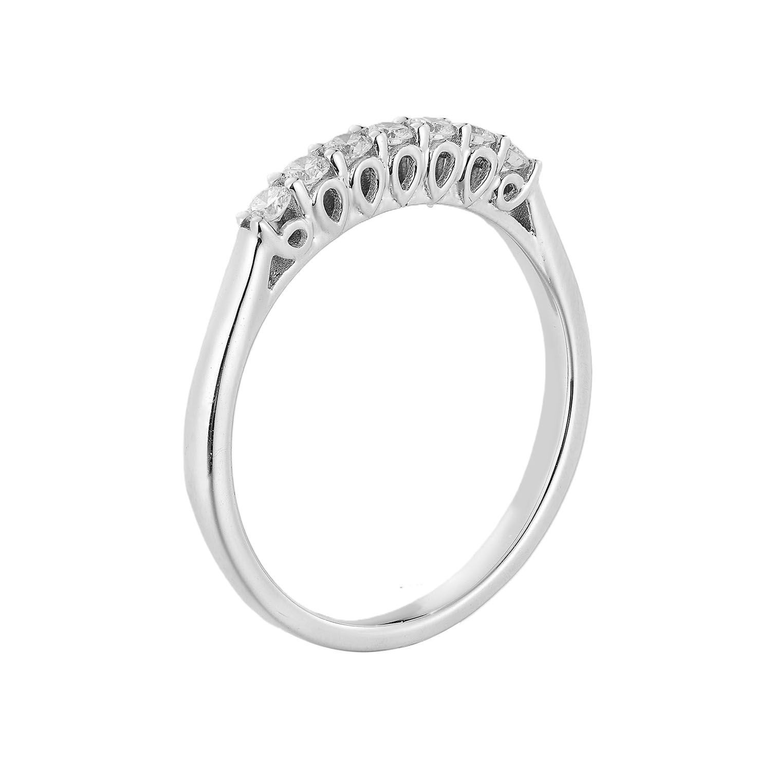 14K White Gold Round Natural Diamond  Wedding Band MZ11422, Colour: 14KWhite-2.1g-0.2ct-ND