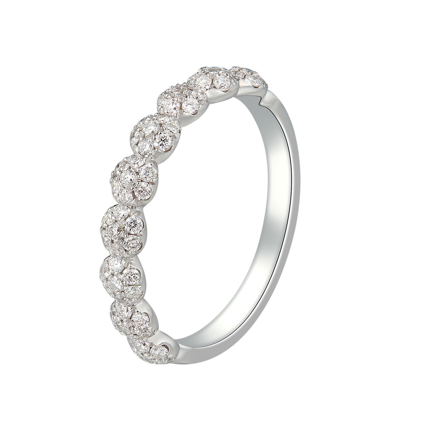 14K White/Yellow Gold Round Natural Diamond  Wedding Band MZ6020, Colour: 14KWhite-2.33g-0.425ct-ND