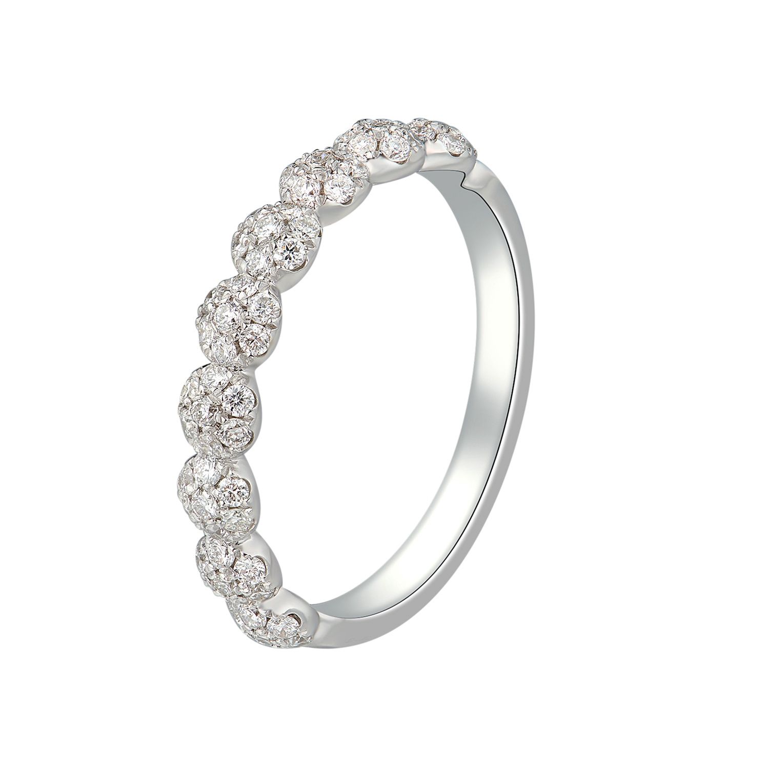 14K White/Yellow Gold Round Natural Diamond  Wedding Band MZ6020, Colour: 14KWhite-2.33g-0.425ct-ND