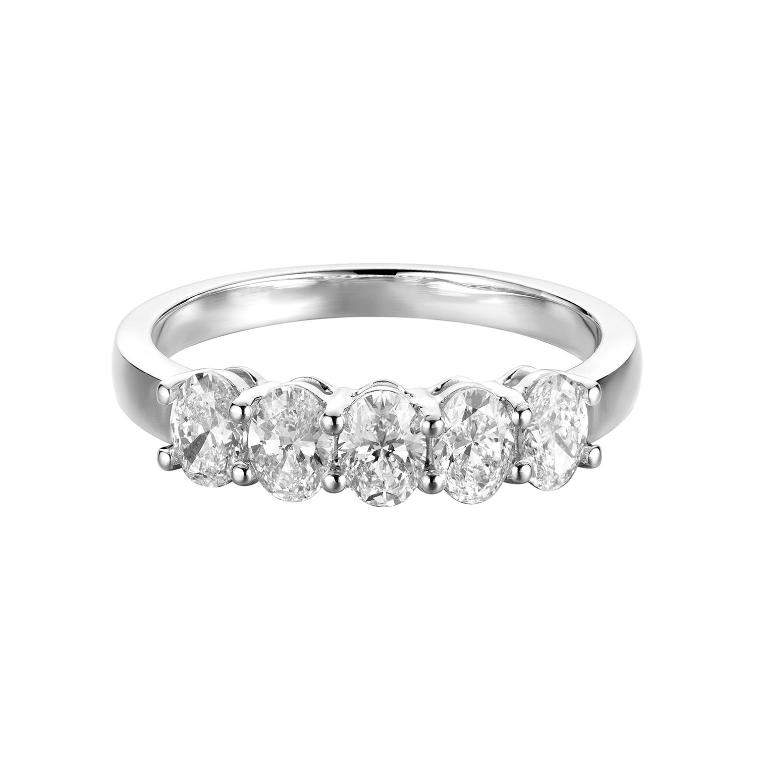 14K White Gold Oval Natural Diamond  Wedding Band MZ6714, Colour: 14KWhite-2.43g-1.161ct-ND