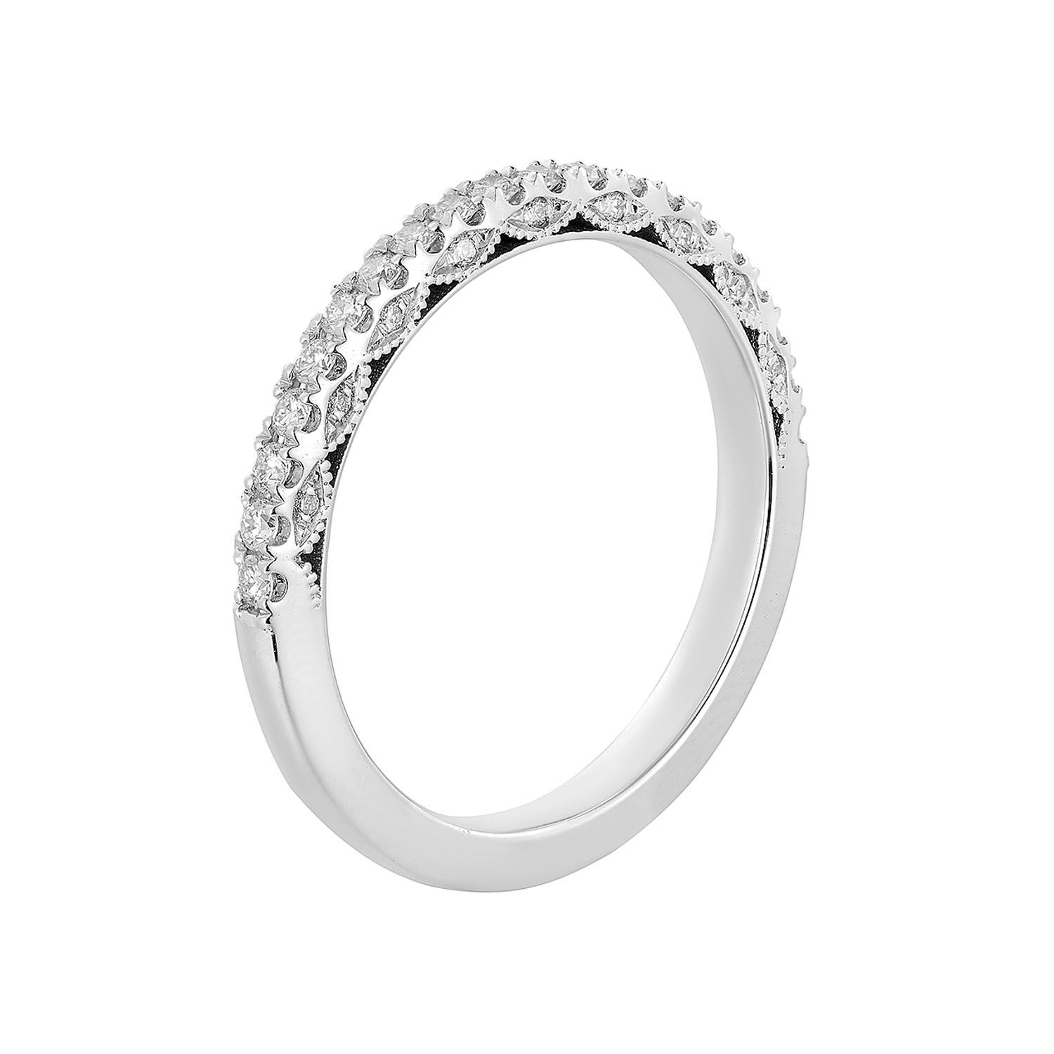 14K White Gold Round Natural Diamond  Wedding Band MZ11433 Natural Diamond, Colour: 14KW-2.67g-0.343ct-ND