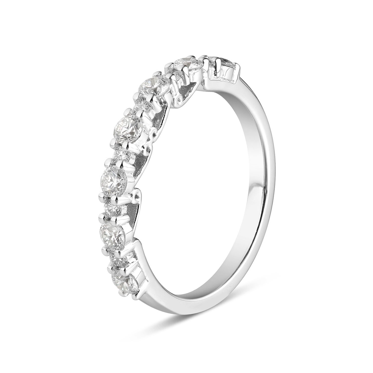 14K White Gold Natural Diamond  Wedding Band MZ5110, Colour: 14KWhite-2.66g-0.62ct-ND