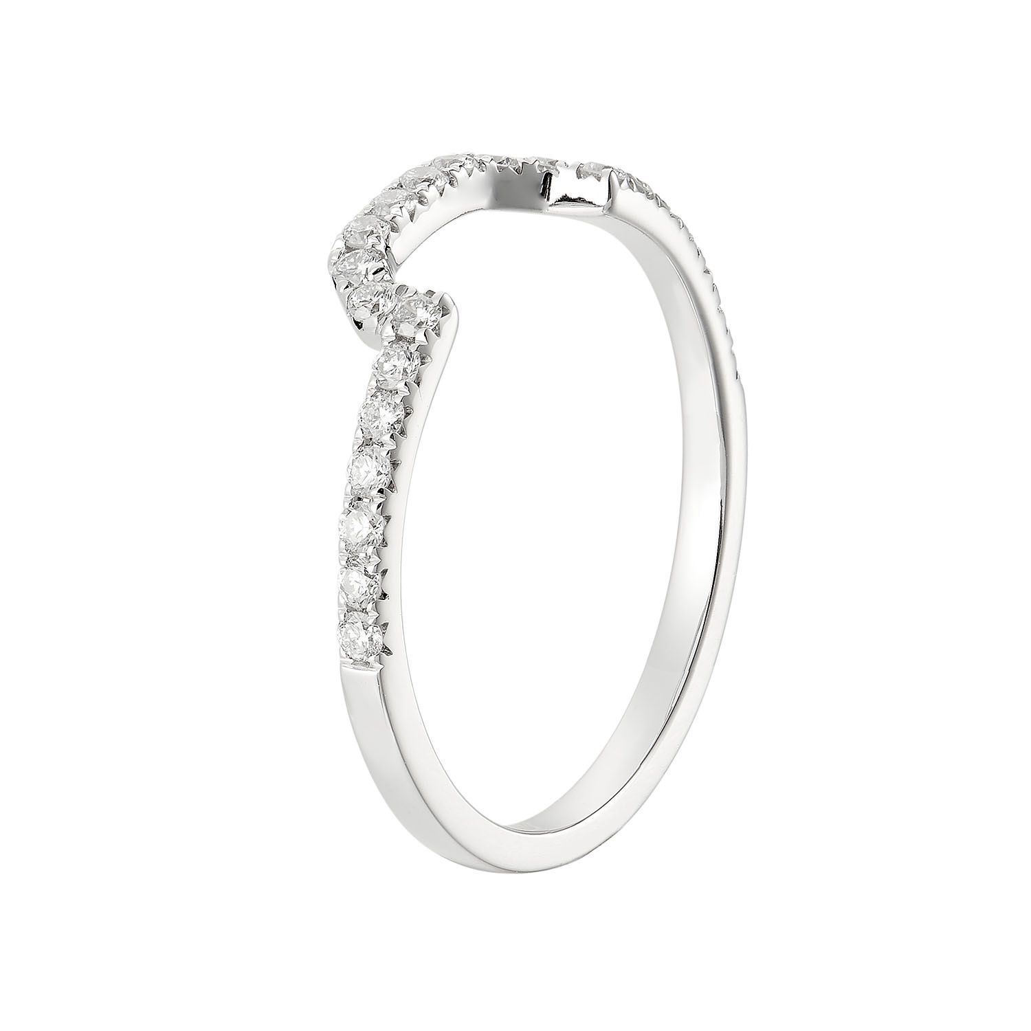 14K White Gold Natural Diamond  Wedding BandMZ6382-match, Colour: 14KWhite-1.77g-0.299ct-ND