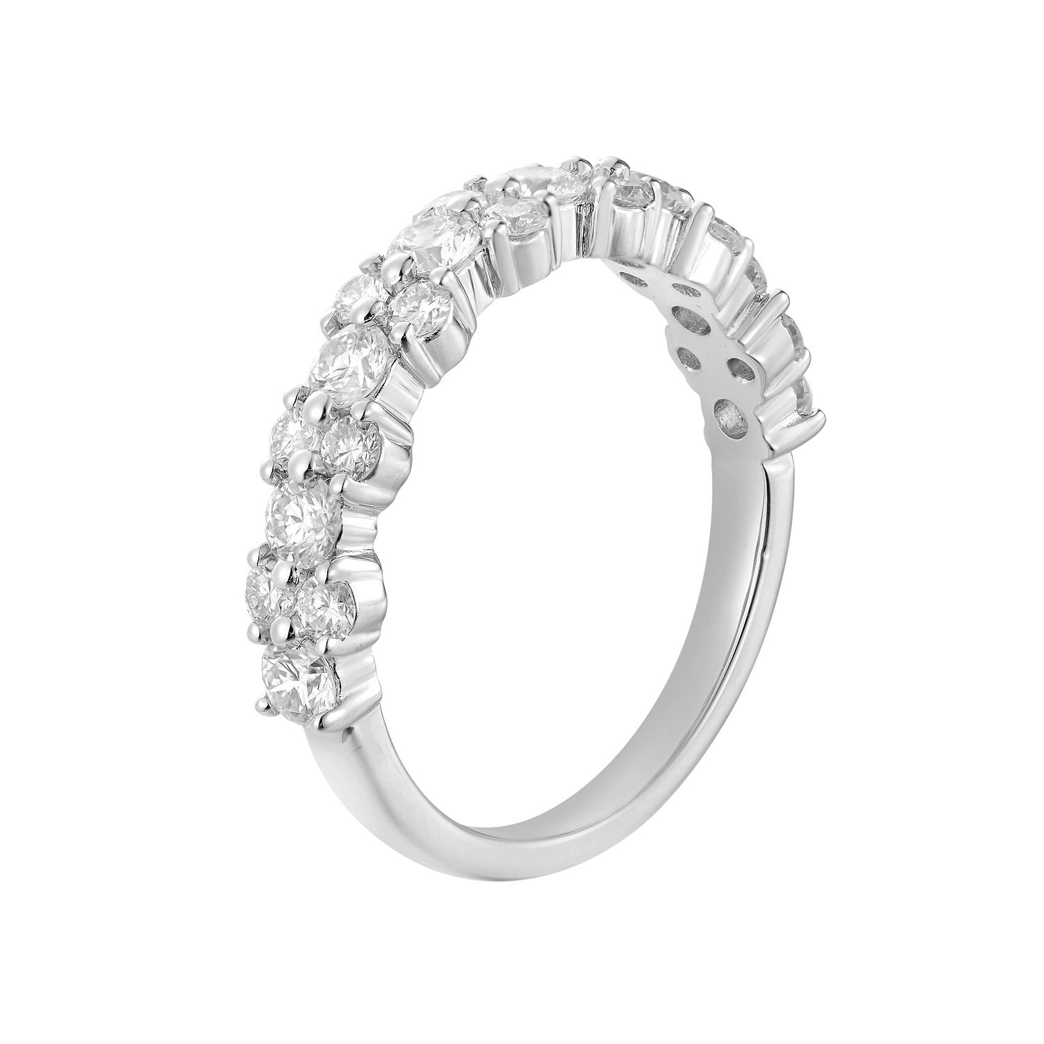 14K White/Yellow Gold Round Natural Diamond  Wedding Band MZ5111, Colour: 14KWhite-3.07g-1.066ct-ND