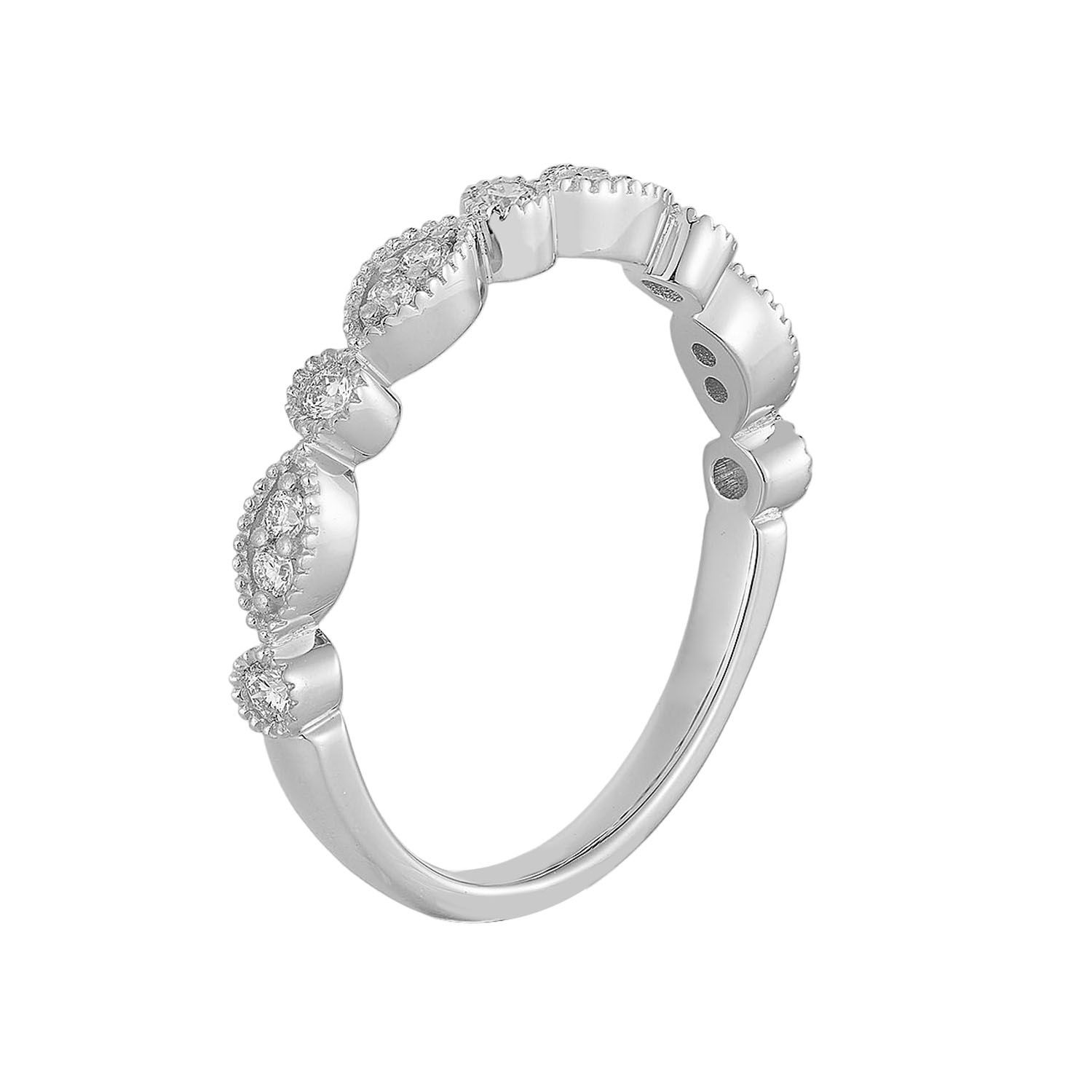 14K White Gold Natural Diamond  Wedding Band HF9299 Natural Diamond, Colour: 14KWhite-2.17g-0.192ct-ND