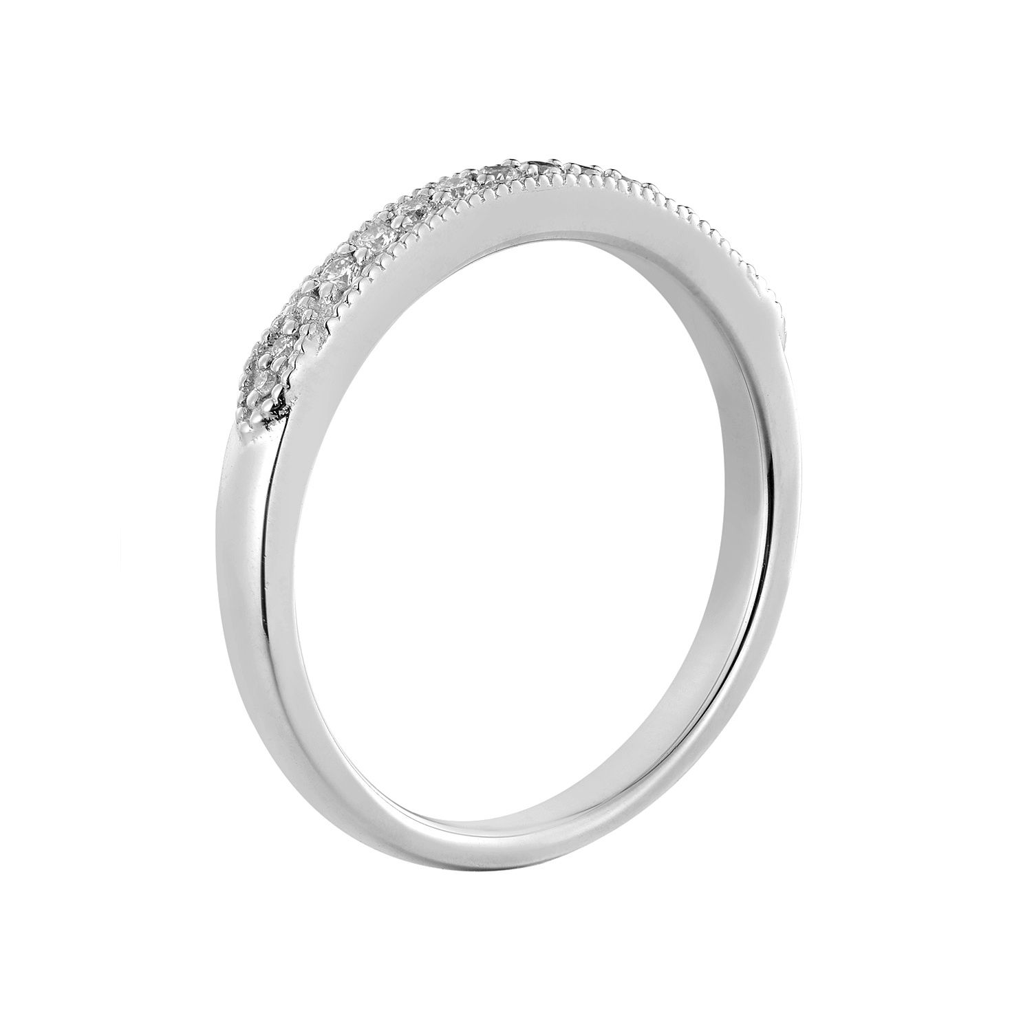 14K White/Yellow Gold Vintage Natural Diamond  Wedding Band MZ7256, Colour: 14KWhite--2.82g-0.123ct-ND