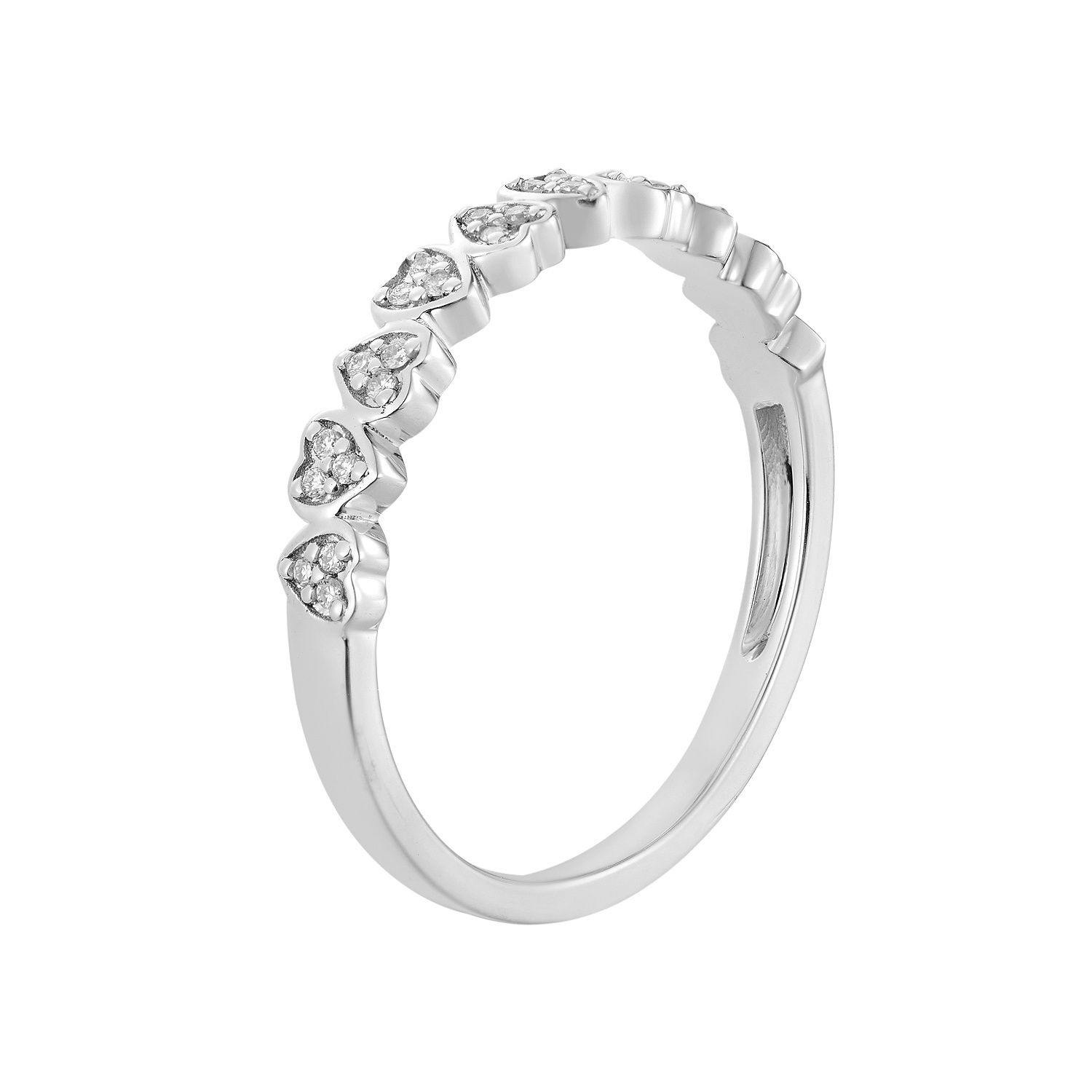 14K White Gold Round Natural Diamond s Wedding Band MZ5202, Colour: 14KWhite-1.92g-0.072ct-ND