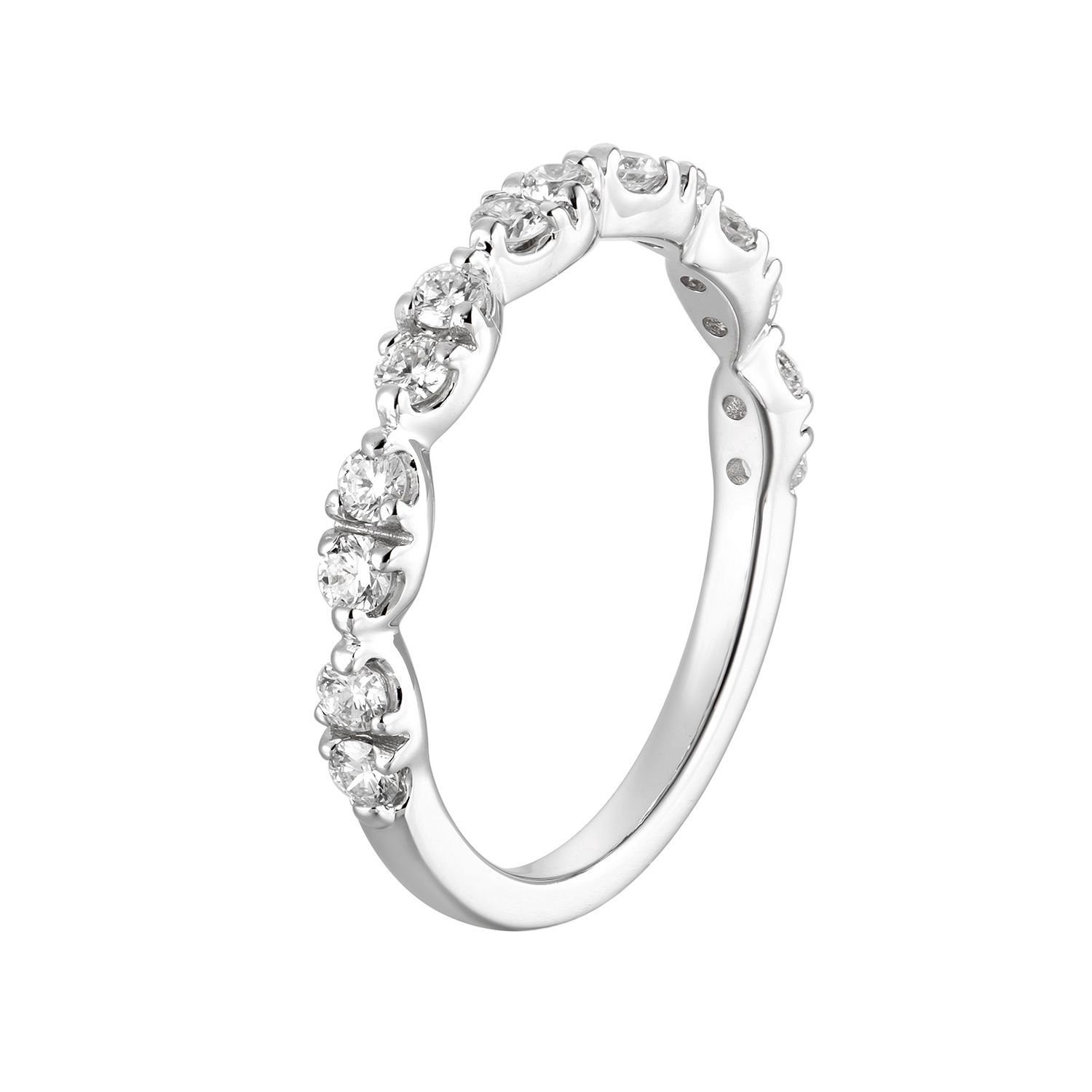 14K White Gold Round Natural Diamond  Wedding Band MZ066, Colour: 14KWhite-1.92g-0.412ct-ND
