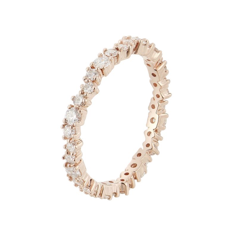 14K Rose Gold Natural Diamond  Eternity Wedding Band MZ1400