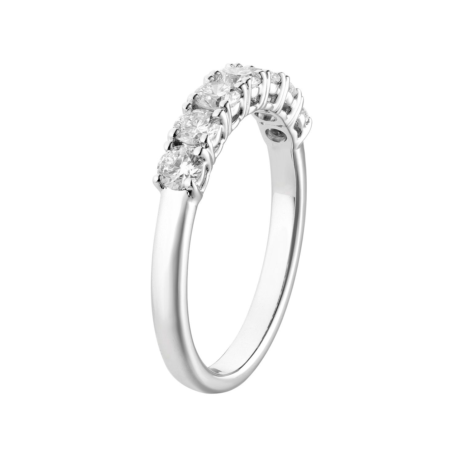 14K White Gold Round Natural Diamond  Wedding Band MZ6665, Colour: 14White-2.3g-0.771ct-ND