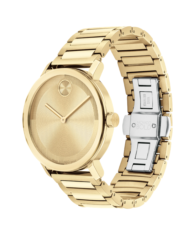 Movado BOLD Evolution 2.0 Stainless Steel Gold Tone 40mm Watch 3601095