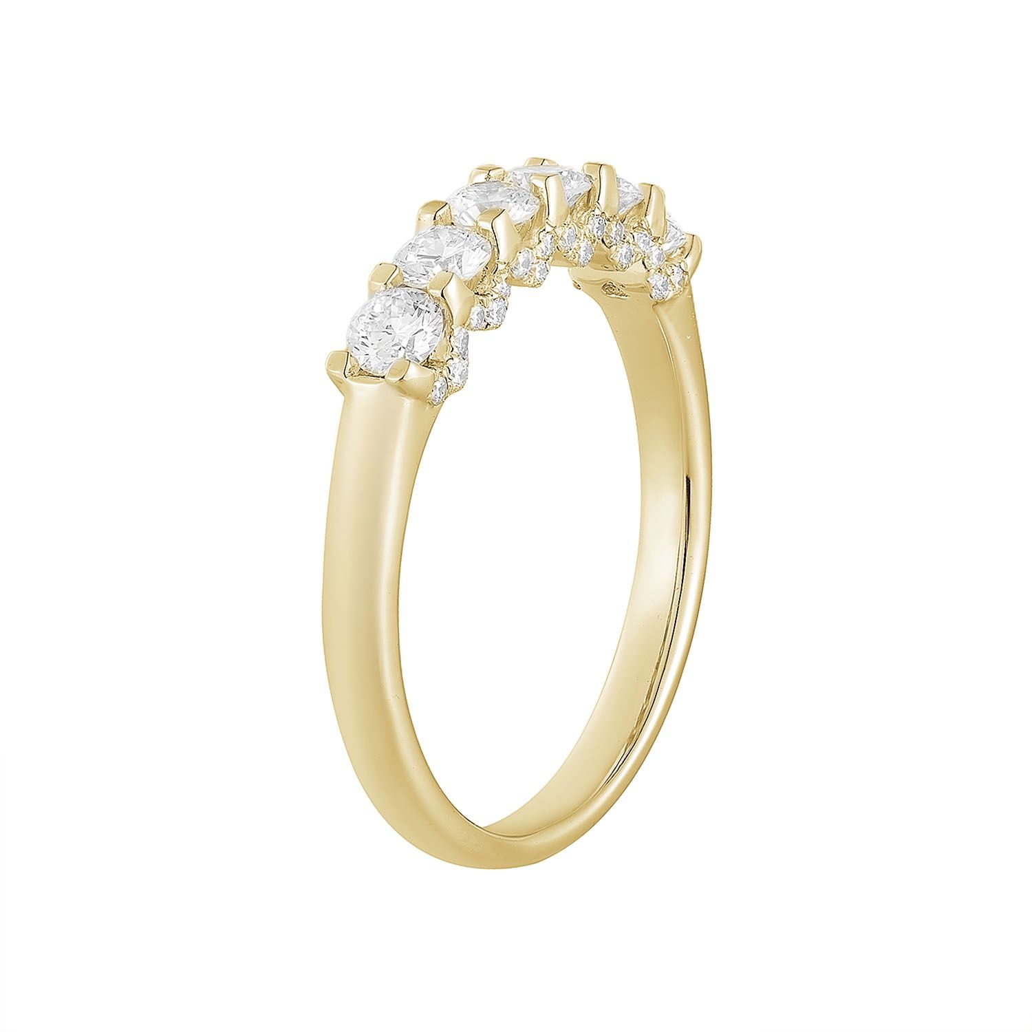 14K White/Yellow Gold Round Lab Grown Diamond Wedding Band Wedding  MG-20, Colour: 14KYellow-2.60g-0.824ct-LG