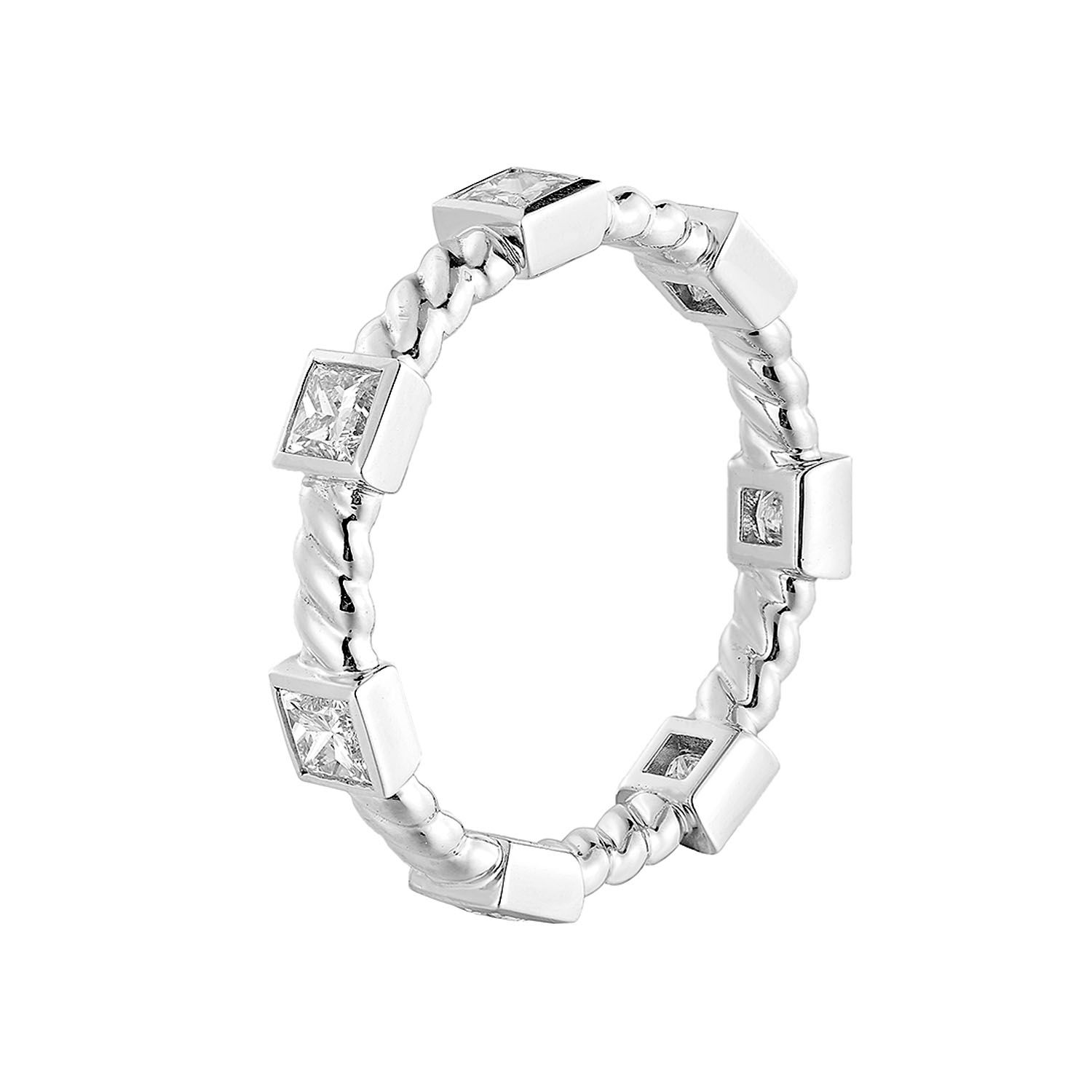 14K White/Yellow Gold Princess Lab Grown Diamond Band MZ11499, Colour: 14KW-4.04g-1.12ct-LG