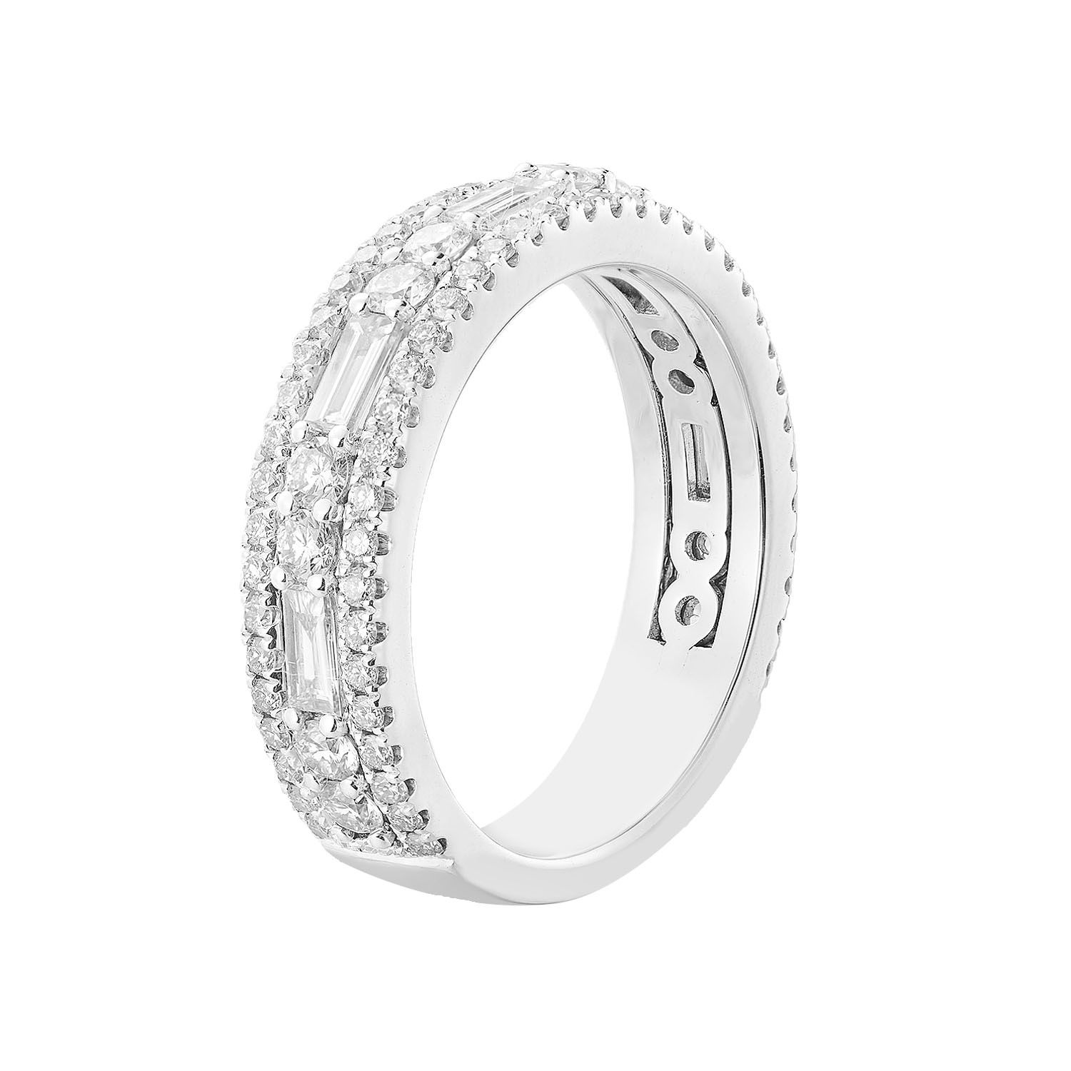 14K White Gold Lab Grown Diamond Band MZ8048, Colour: White