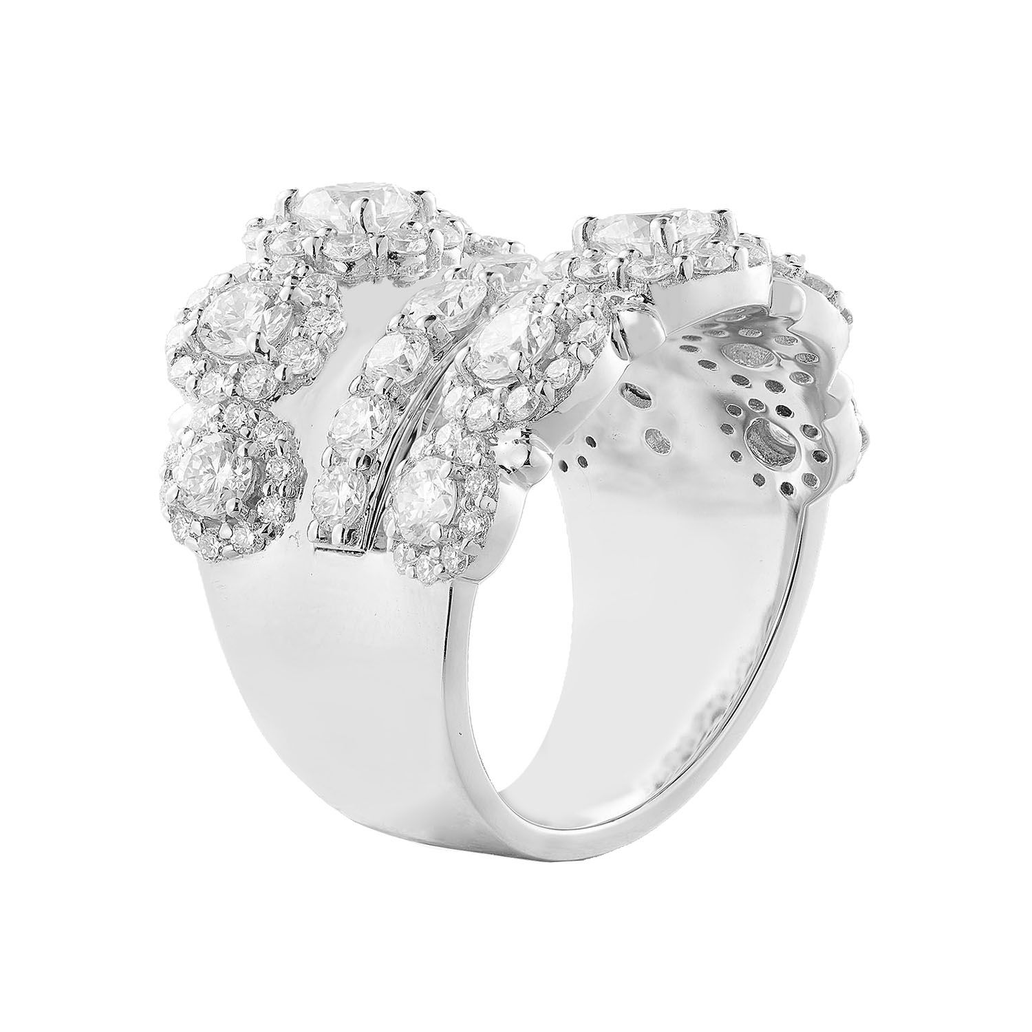 14K White Gold Lab Grown Diamond Wide Band MZ8070, Colour: White