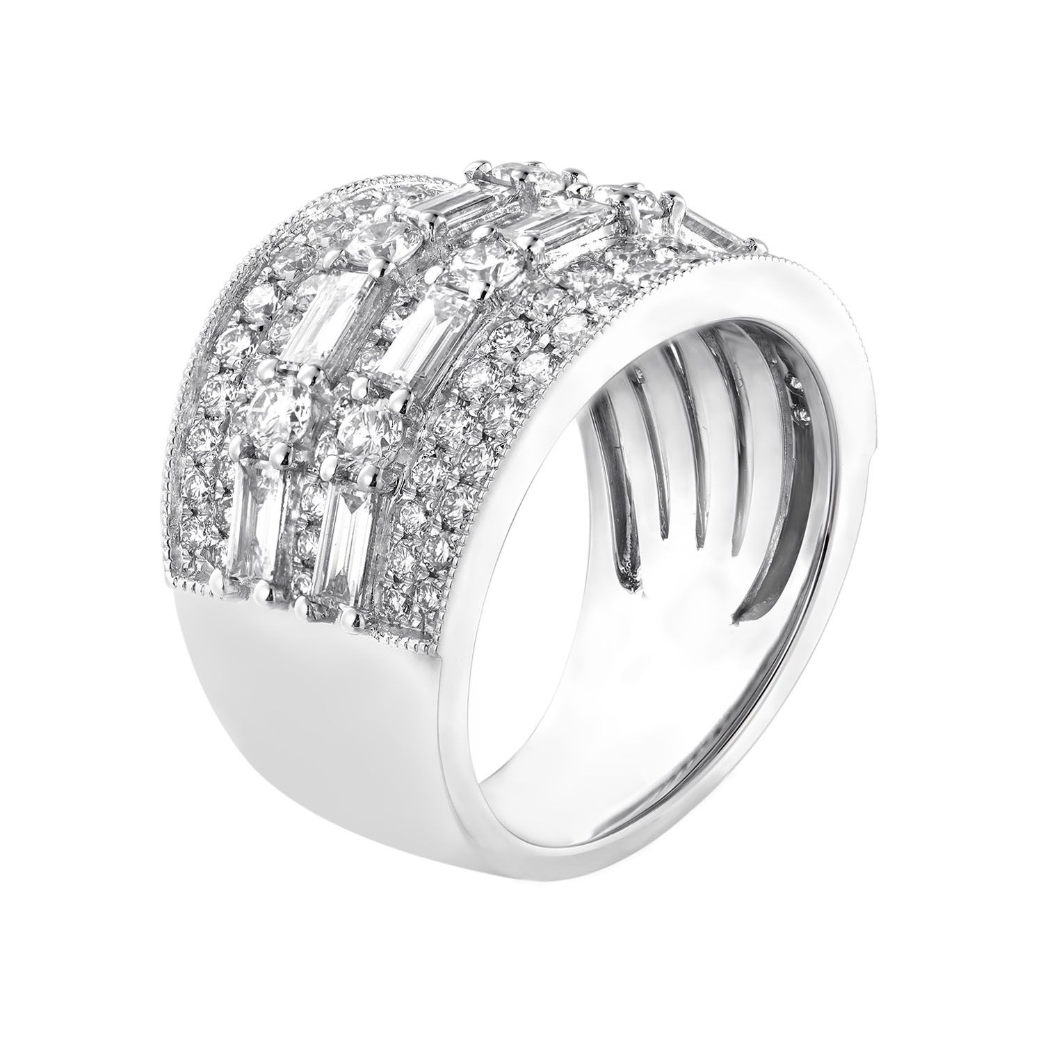 14K White Gold Lab Grown Diamond Band MZ8066, Colour: White