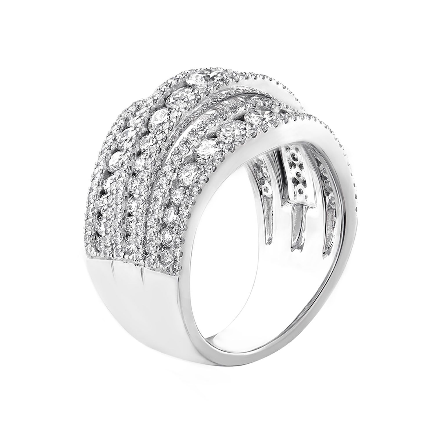 14K White Gold Lab Grown Diamond Wide Band MZ8061, Colour: White