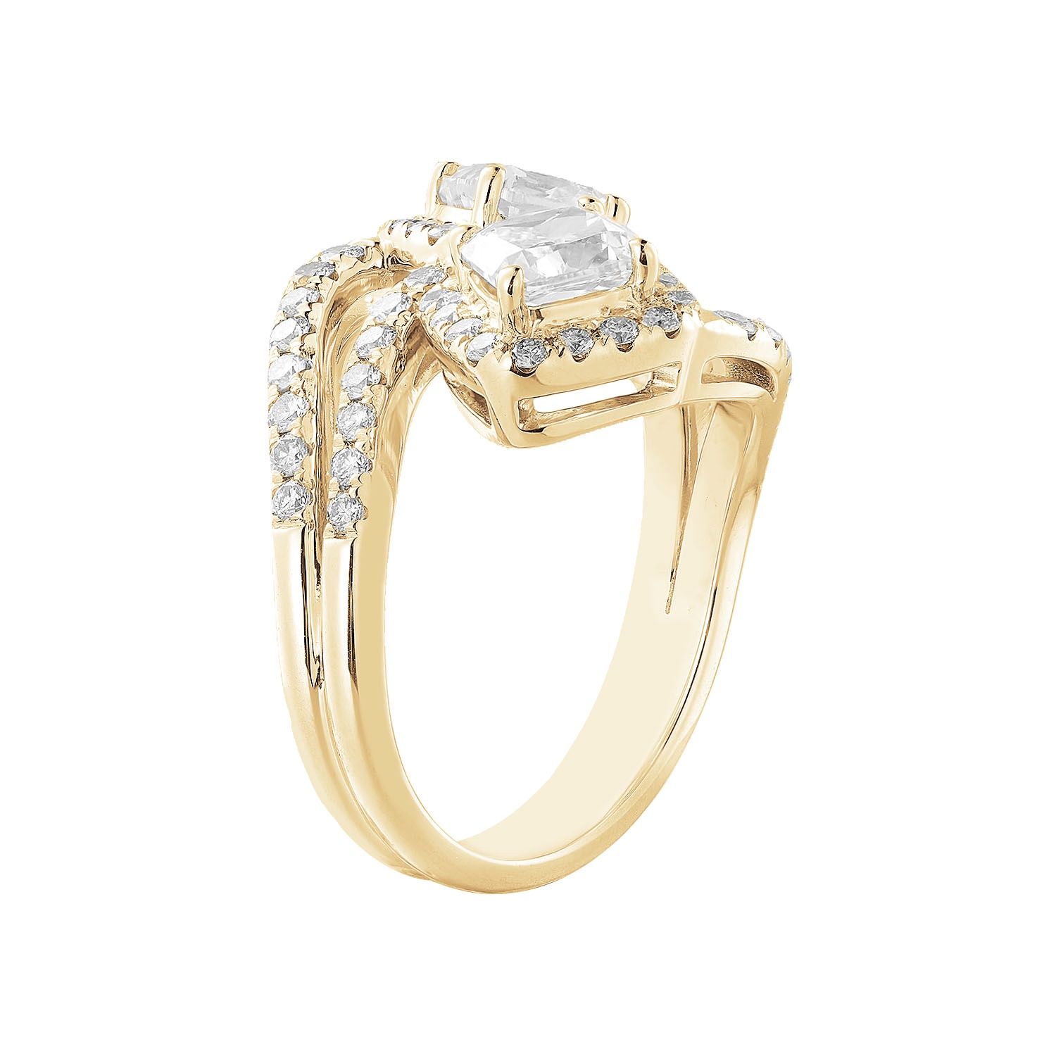 14K White/Yellow Gold Lab Grown Diamond Ring MZ8064, Colour: 14KYellow-7.75g-2.984ct-LG