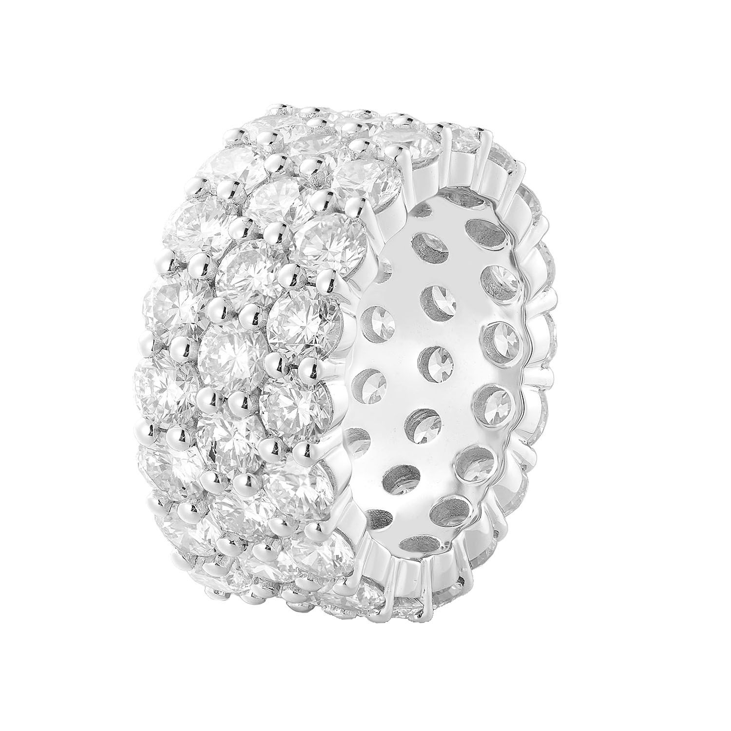 14K White Gold Lab Grown Diamond Eternity Band MZ12163, Colour: White