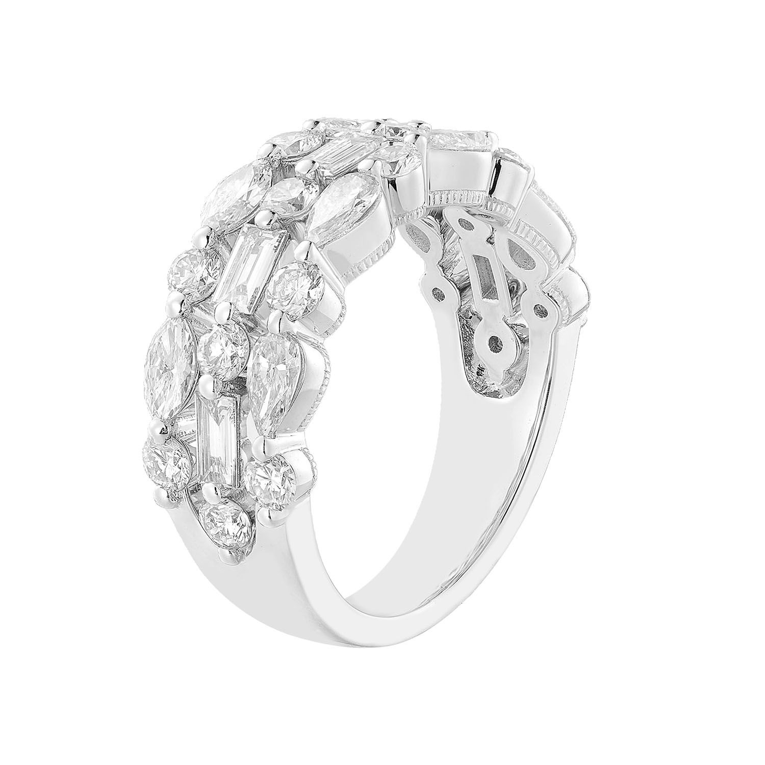 14K White/Yellow Gold Lab Grown Diamond Band MZ8038, Colour: 14W-6.19g-2.094ct-LG