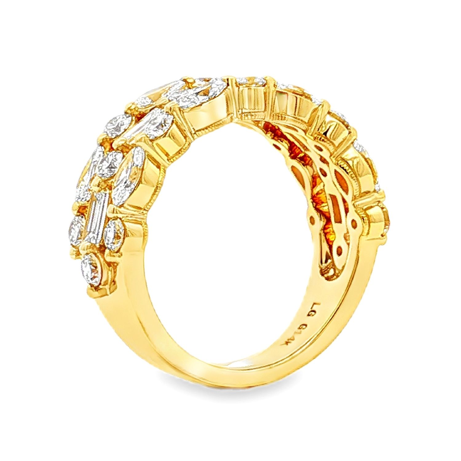 14K White/Yellow Gold Lab Grown Diamond Band MZ8038, Colour: 14Y-6.03g-2.271ct-LG