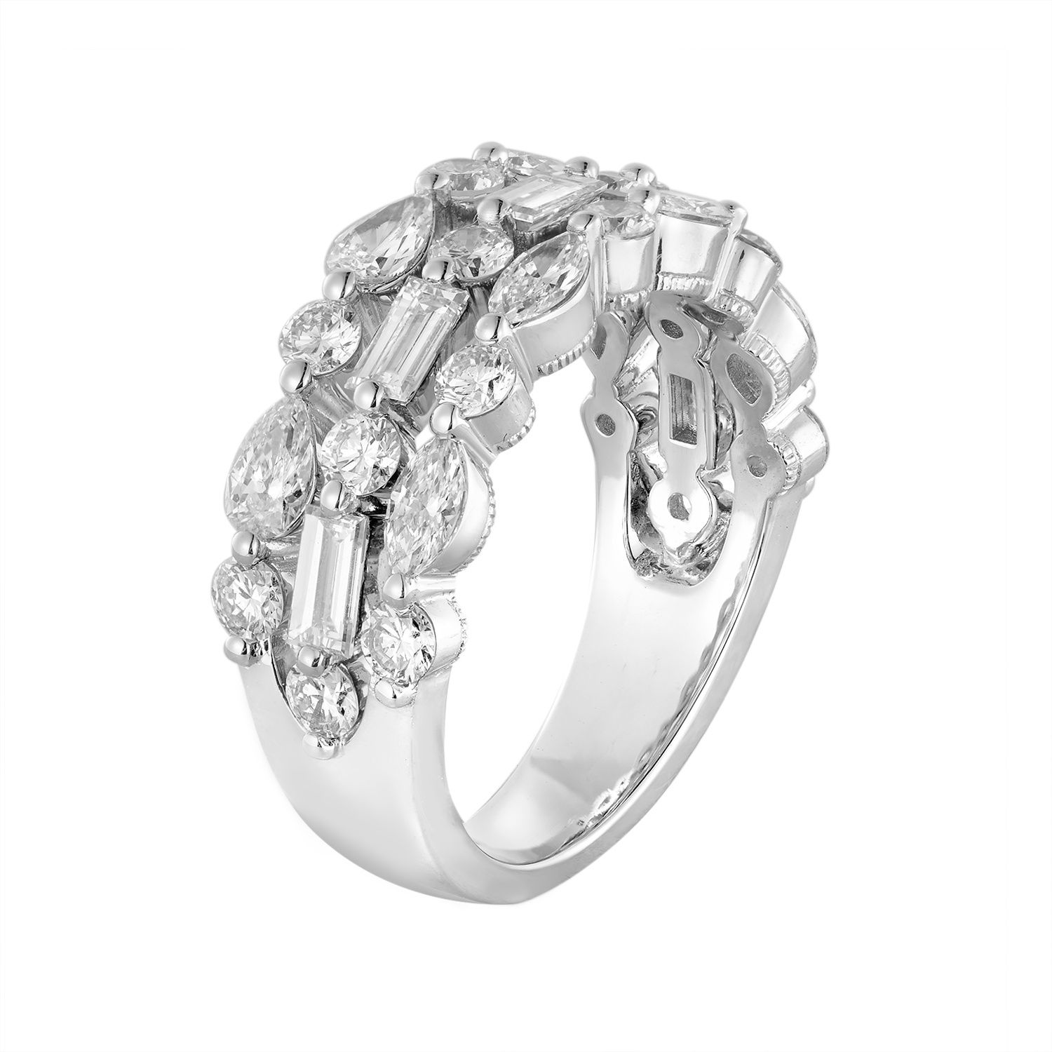 14K White/Yellow Gold Lab Grown Diamond Band MZ8038, Colour: 14W-6.02g-2.162ct-LG