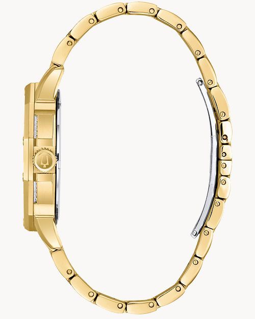 Bulova Octava Gold Pavé Dial Crystal Men's Watch 98C126