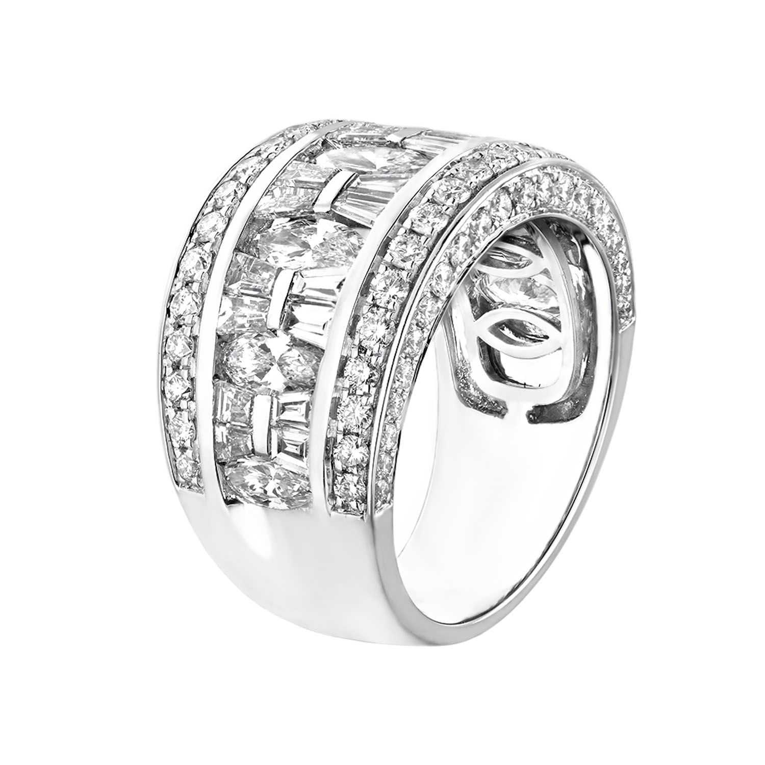 14K White  Gold Lab Grown Diamond Wide Band MZ12153, Colour: White